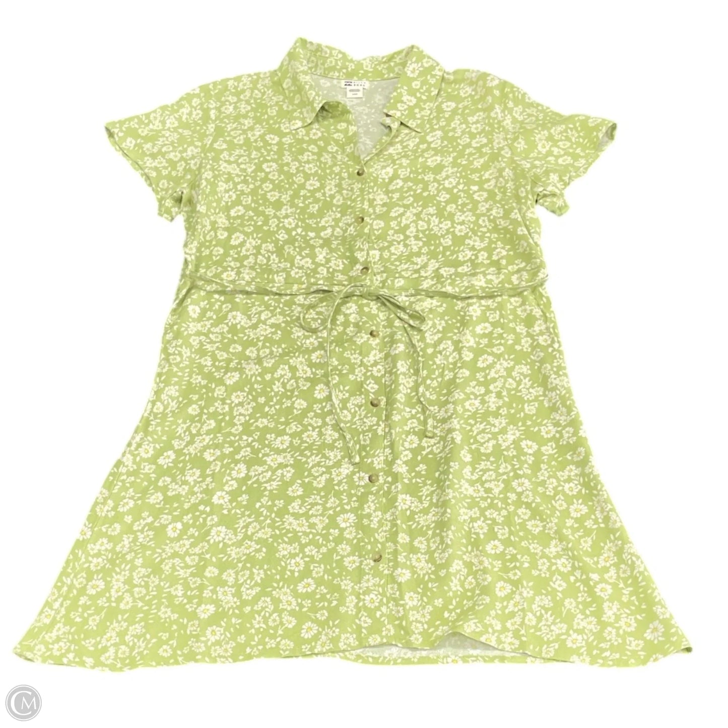 Dress Casual Short By Billabong In Green & White, Size: L