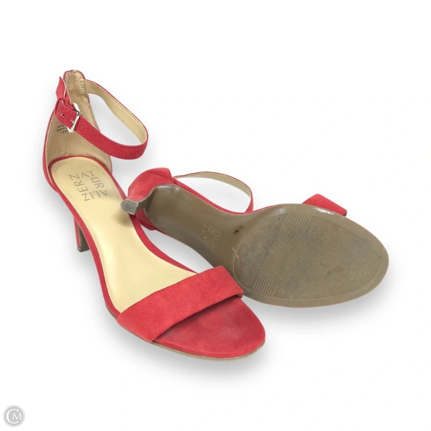 Sandals Heels Block By Naturalizer In Red, Size: 6.5