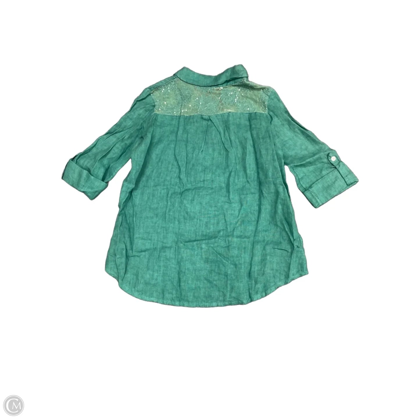Top Long Sleeve By Cmc In Green, Size: S