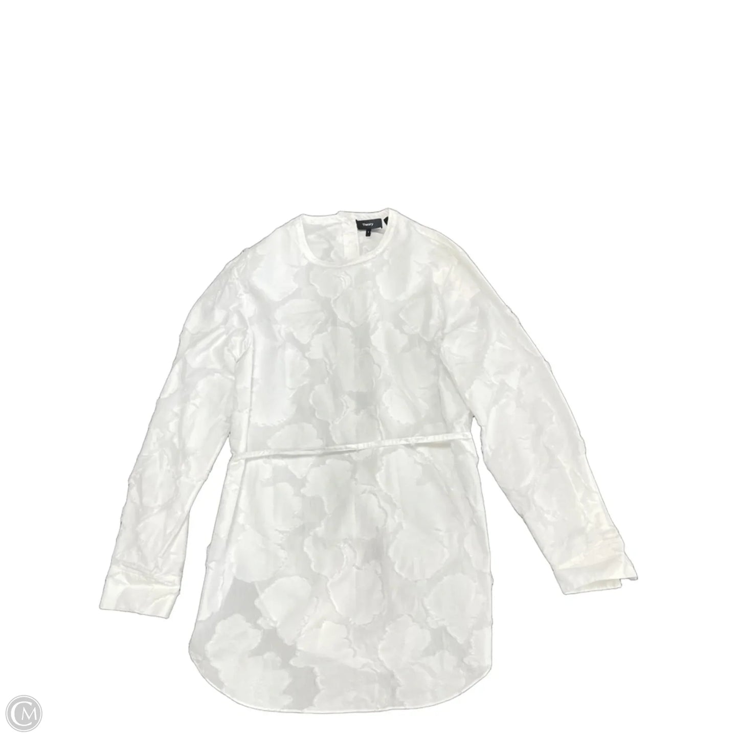 Top Long Sleeve By Theory In White, Size: S