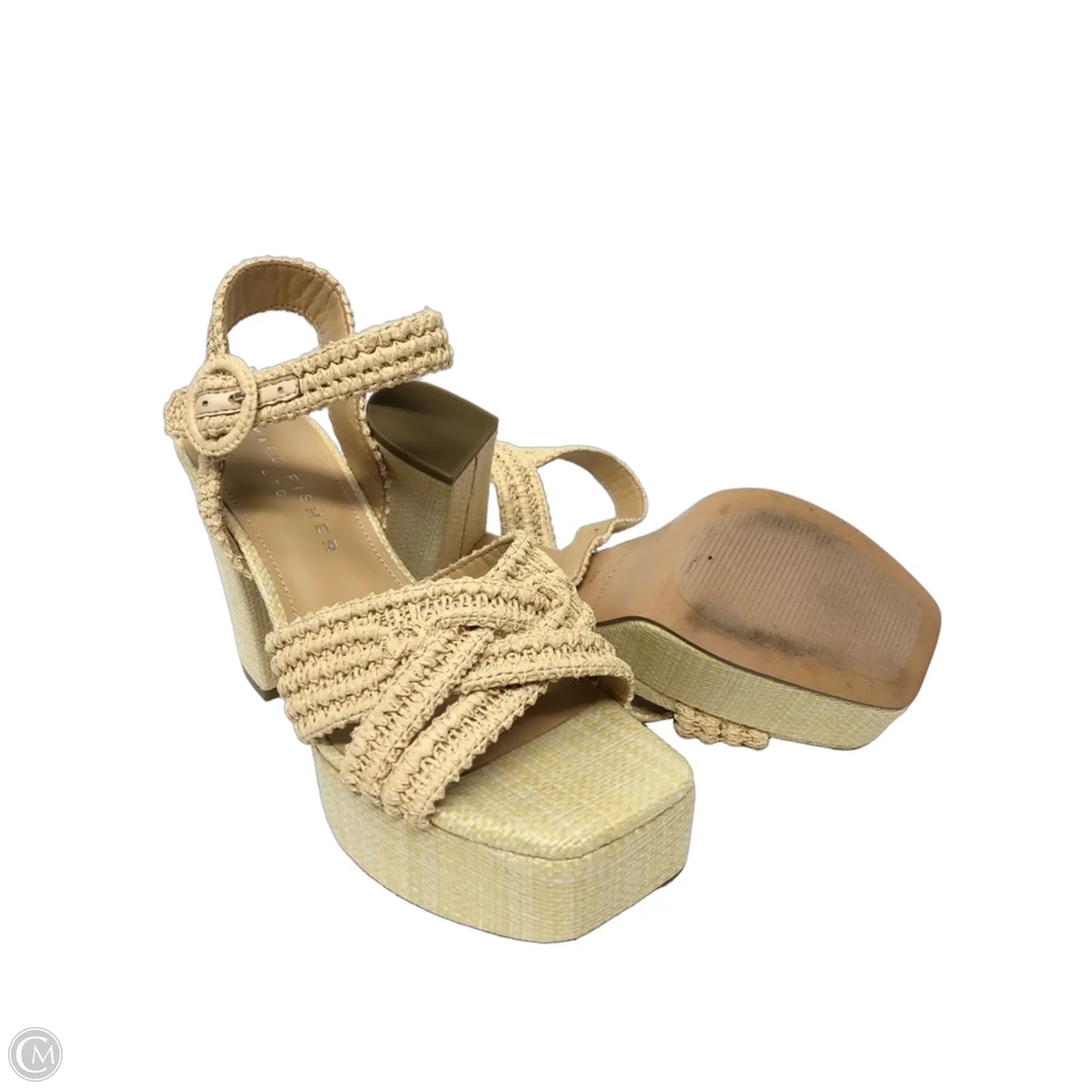 Sandals Heels Block By Marc Fisher In Beige, Size: 6