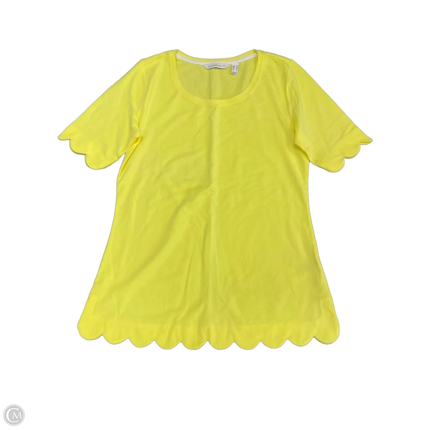 Top Short Sleeve By Isaac Mizrahi Live Qvc In Yellow, Size: Xs