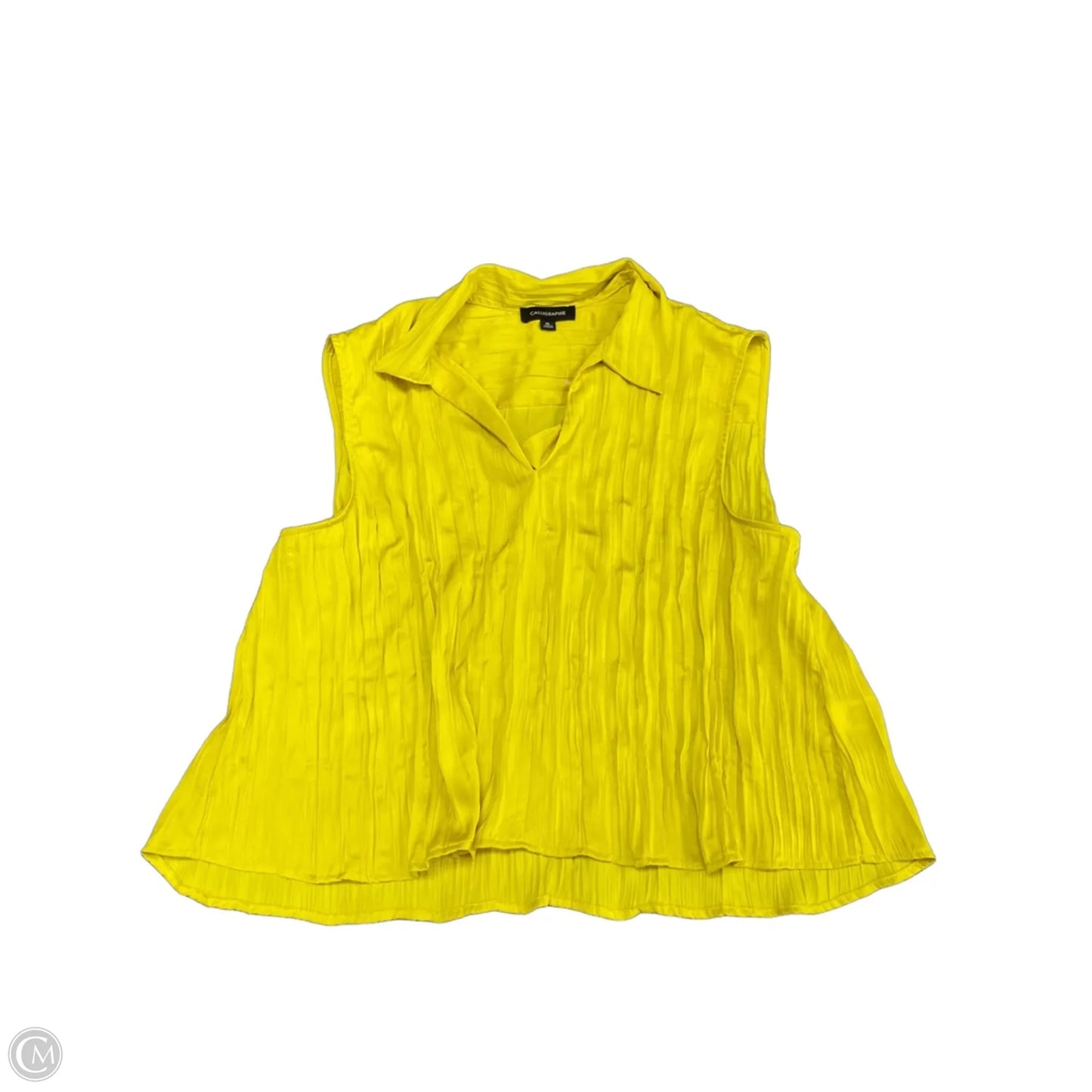 Top Sleeveless By Calligraphie In Yellow, Size: Xl