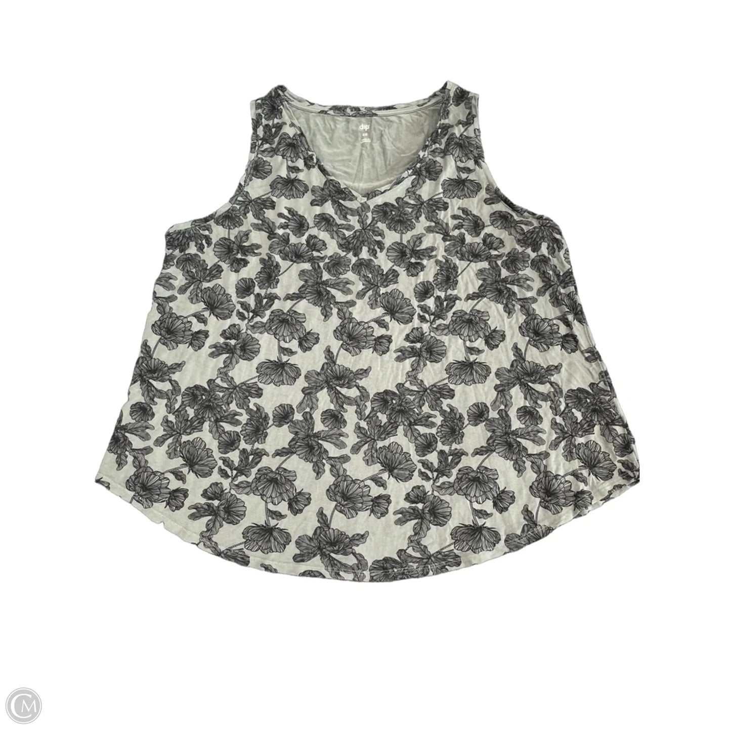 Top Sleeveless By Dip In Black & Green, Size: 2x