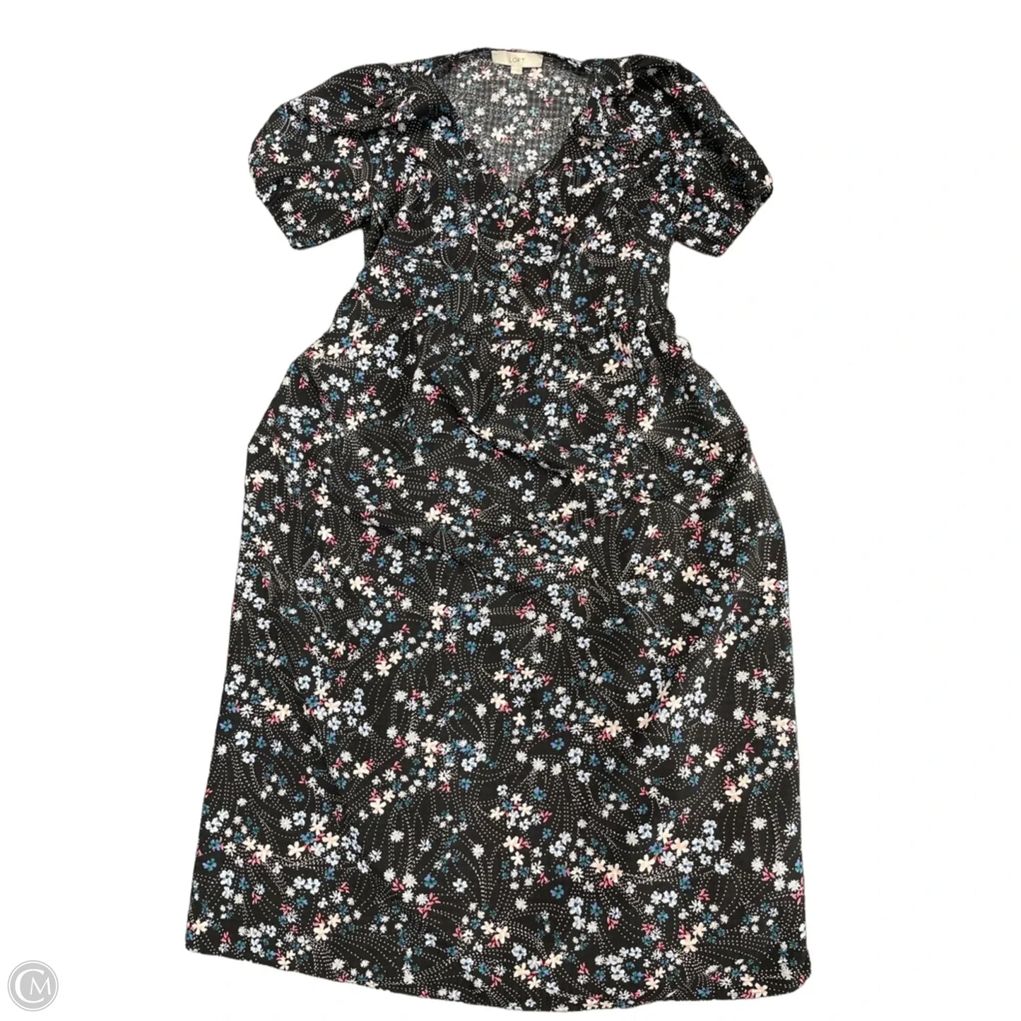 Dress Casual Midi By Loft In Floral Print, Size: M