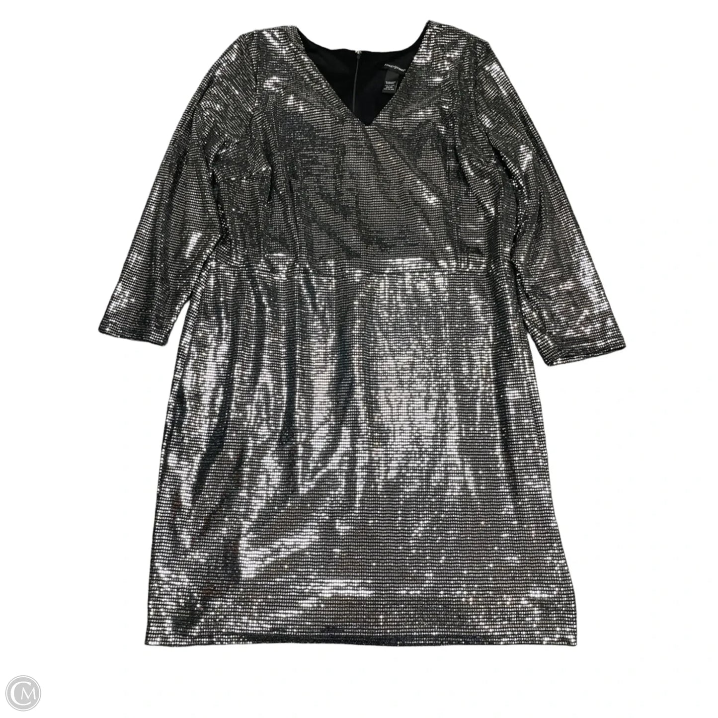 Dress Party Short By Ashley Stewart In Black & Silver, Size: 26