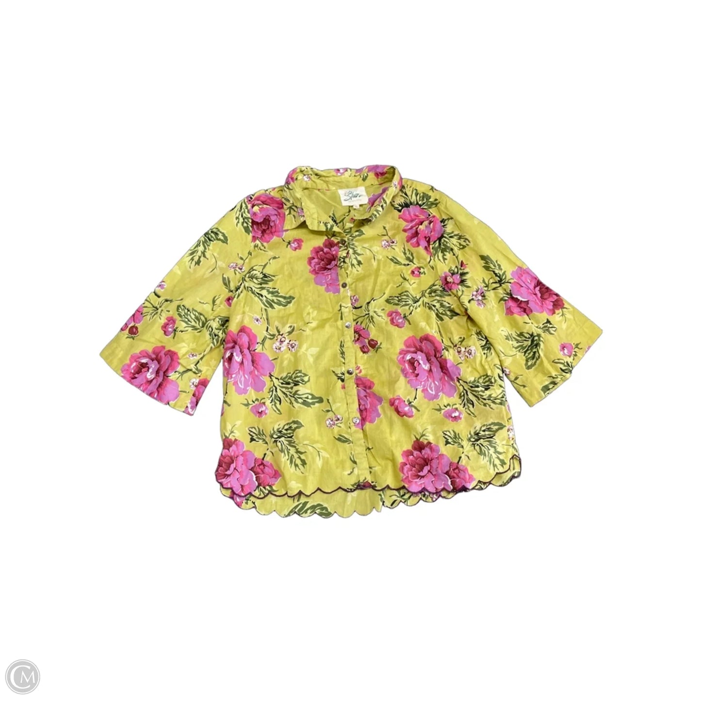 Top Short Sleeve By Clothes Mentor In Floral Print, Size: Xl