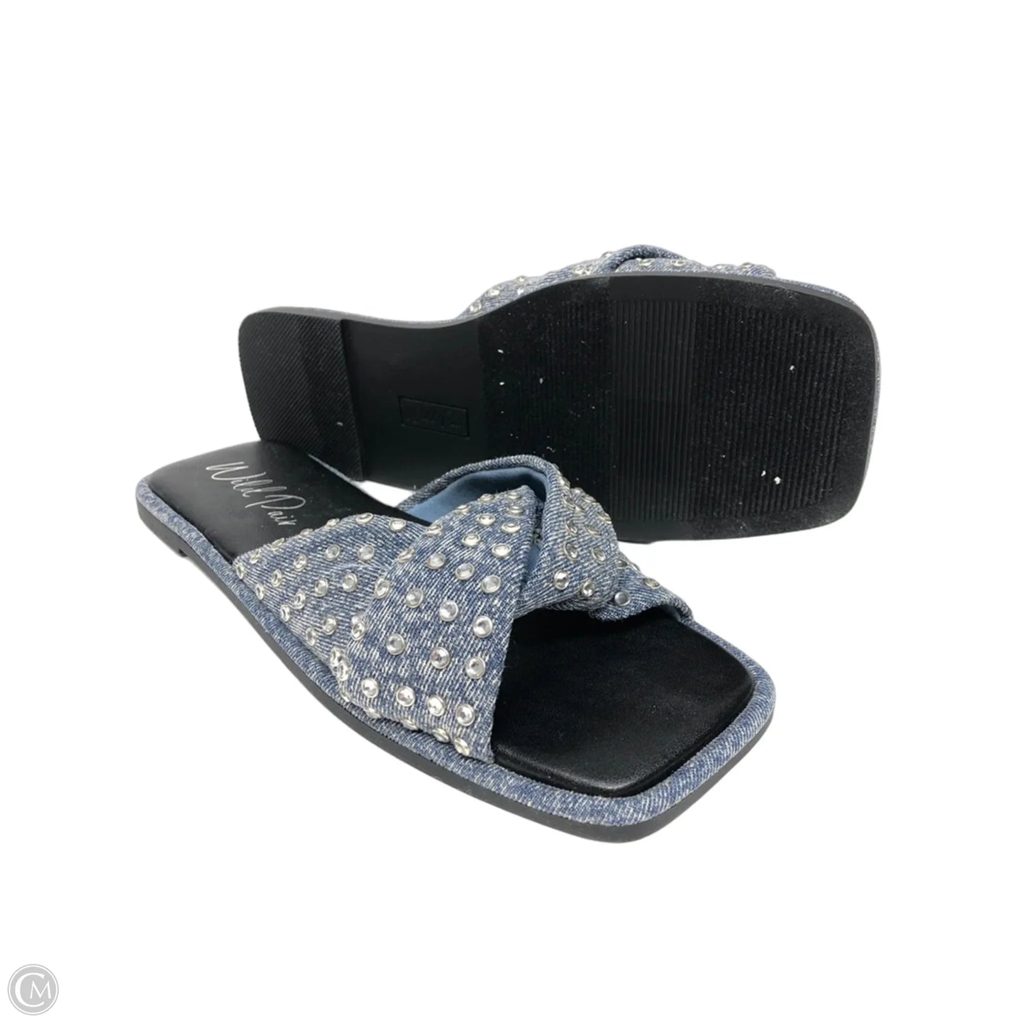 Sandals Flats By Clothes Mentor In Blue Denim, Size: 7