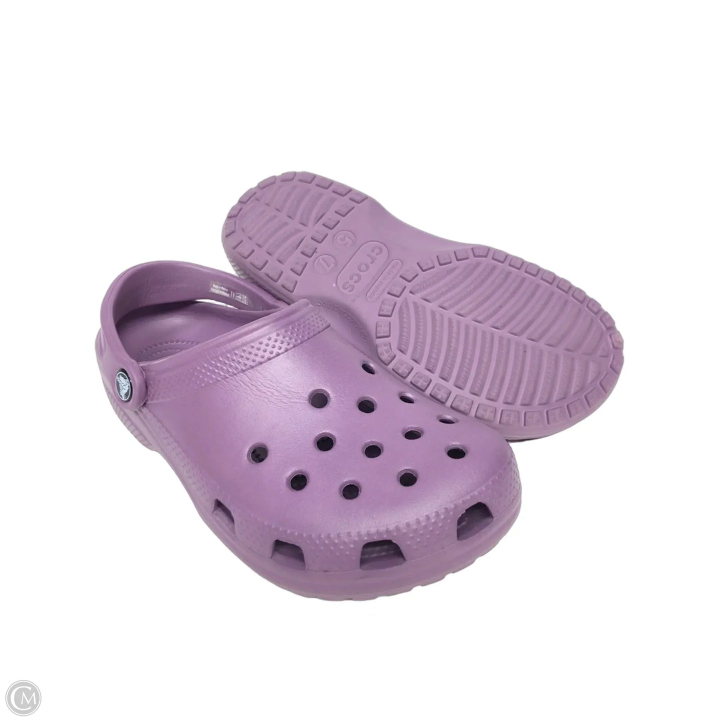 Sandals Flats By Crocs In Purple, Size: 7
