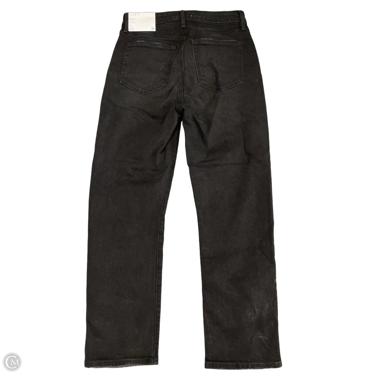 Jeans Straight By Loft In Black Denim, Size: 6