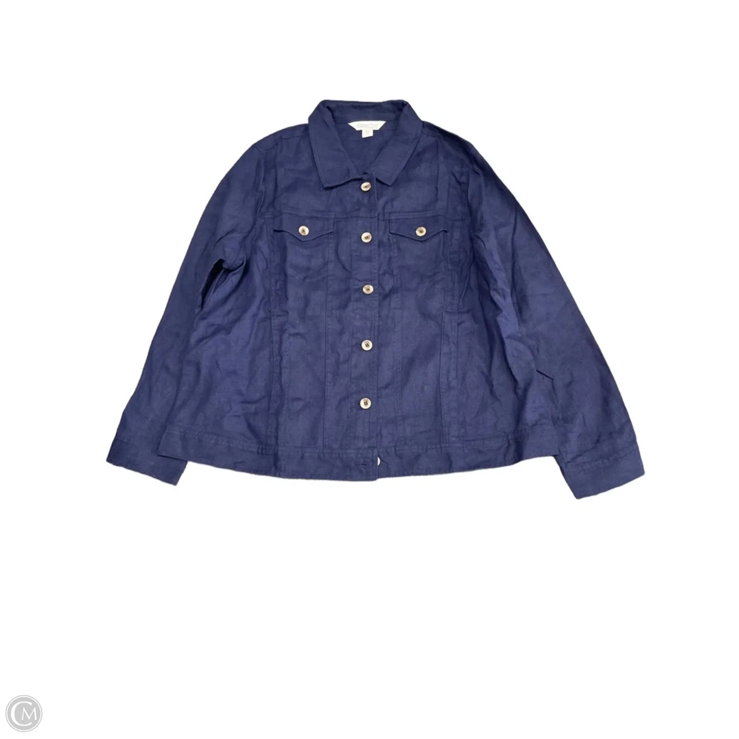 Jacket Shirt By Coldwater Creek In Navy, Size: 1x