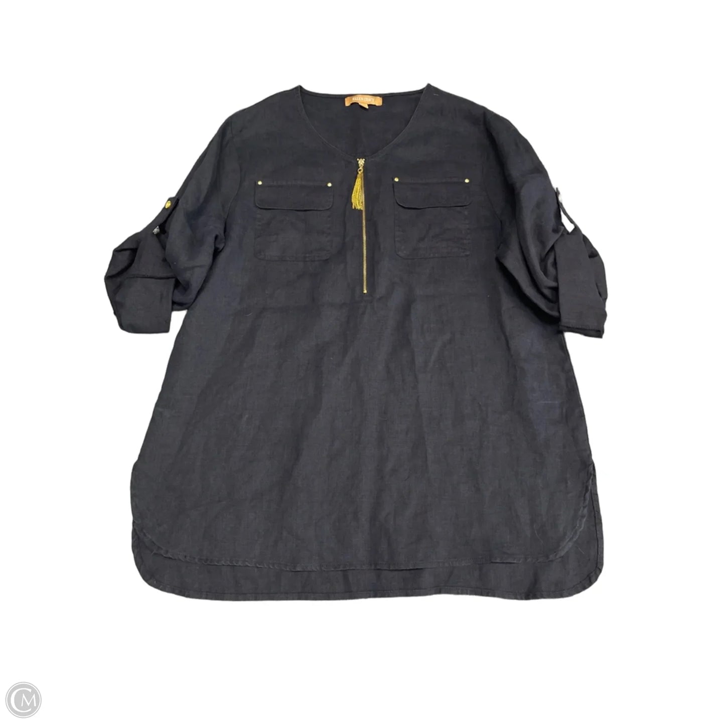 Tunic Short Sleeve By Ellen Tracy In Navy, Size: L