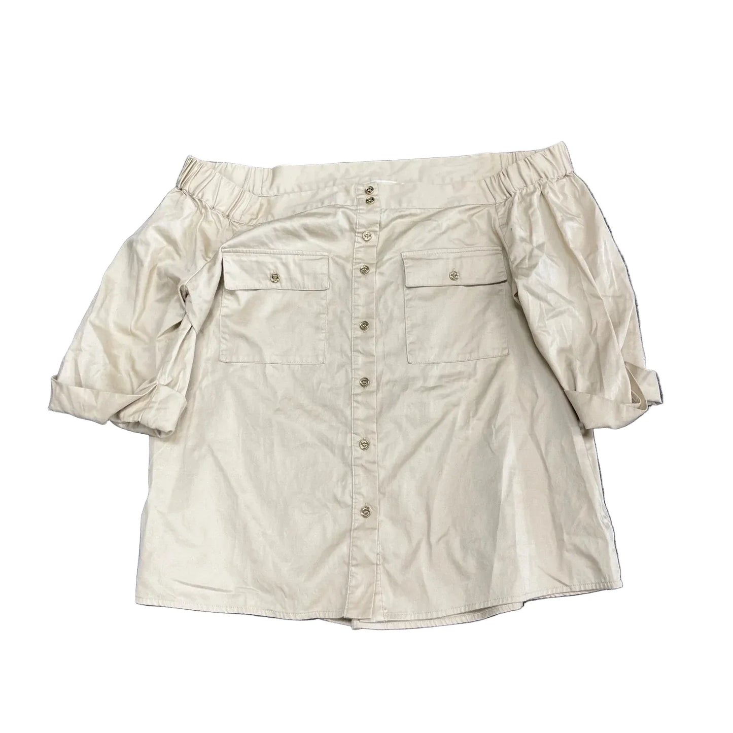 Top Short Sleeve By Michael By Michael Kors In Tan, Size: L