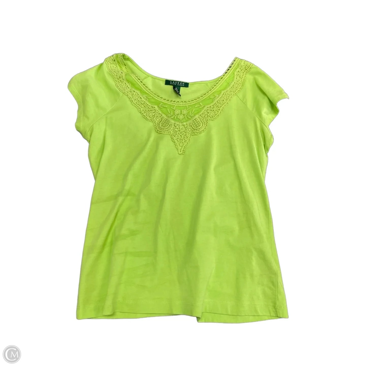 Top Short Sleeve By Lauren By Ralph Lauren In Green, Size: M