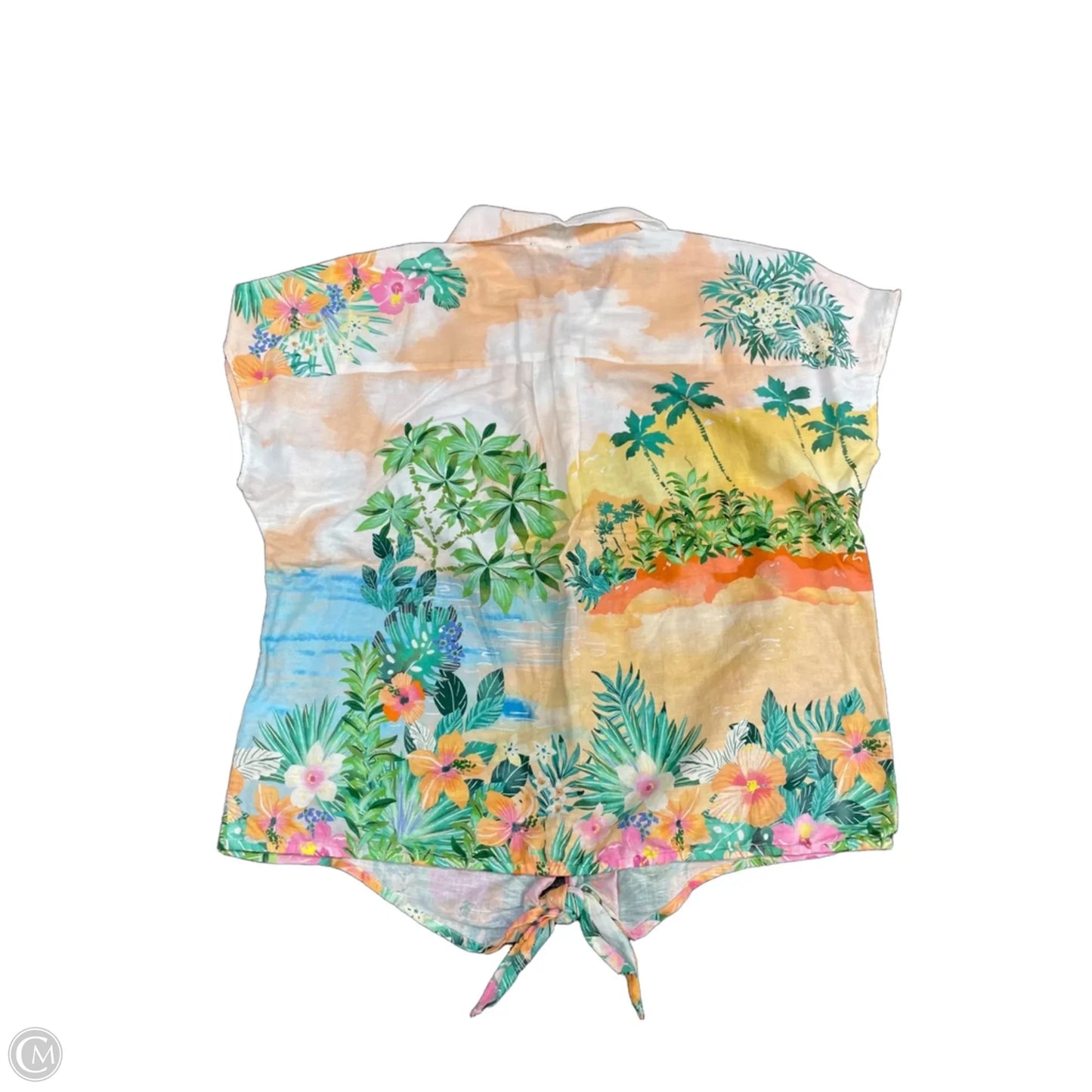 Top Short Sleeve By Talbots In Tropical Print, Size: Mp