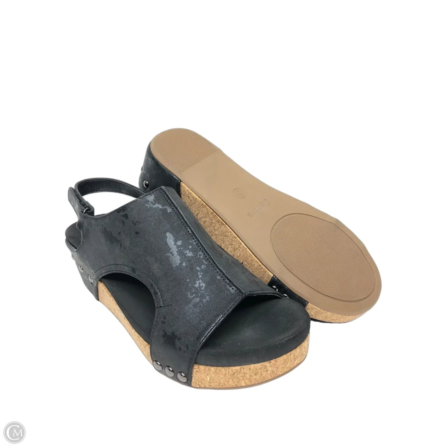 Sandals Heels Wedge By Corkys In Black, Size: 8