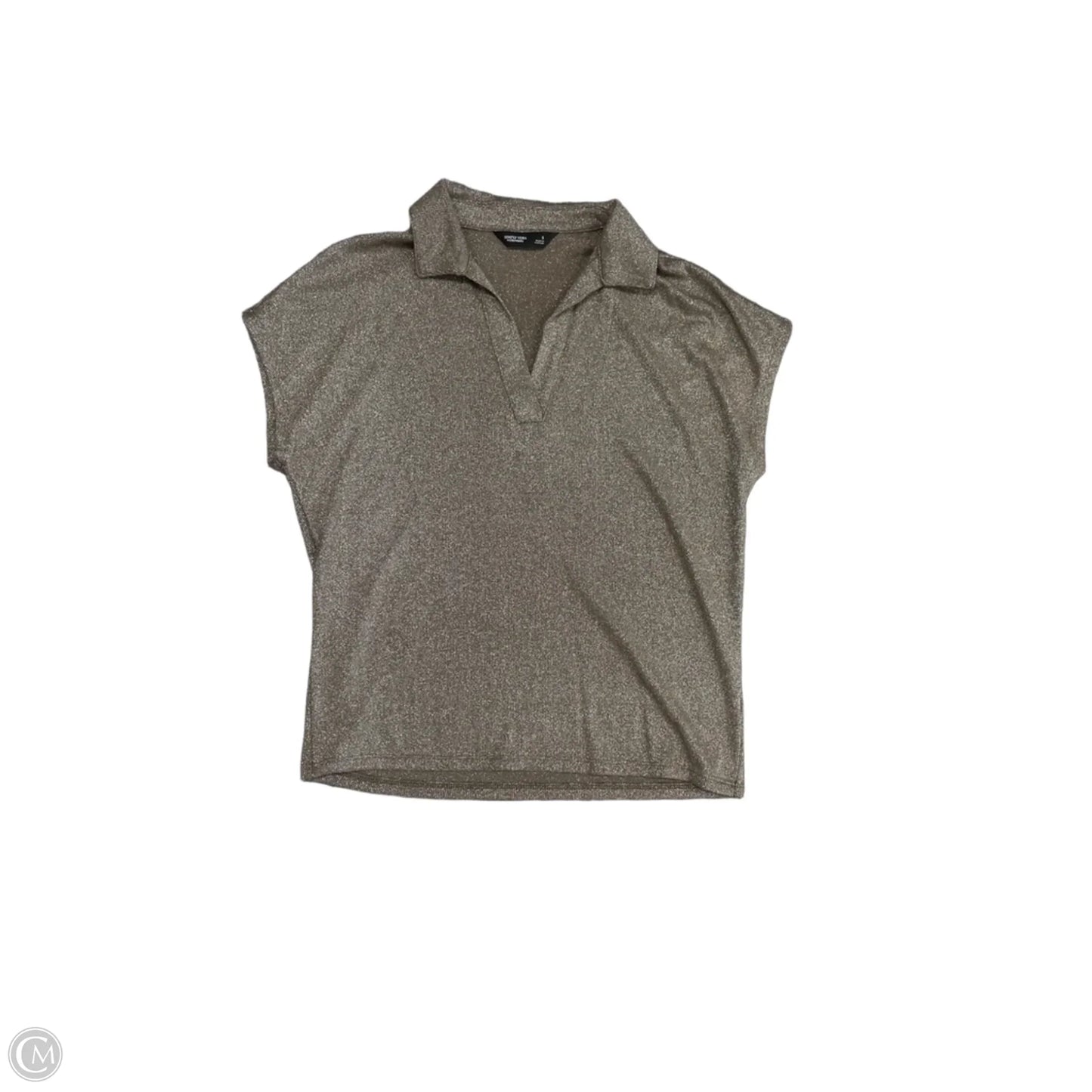 Top Short Sleeve By Simply Vera In Taupe, Size: S