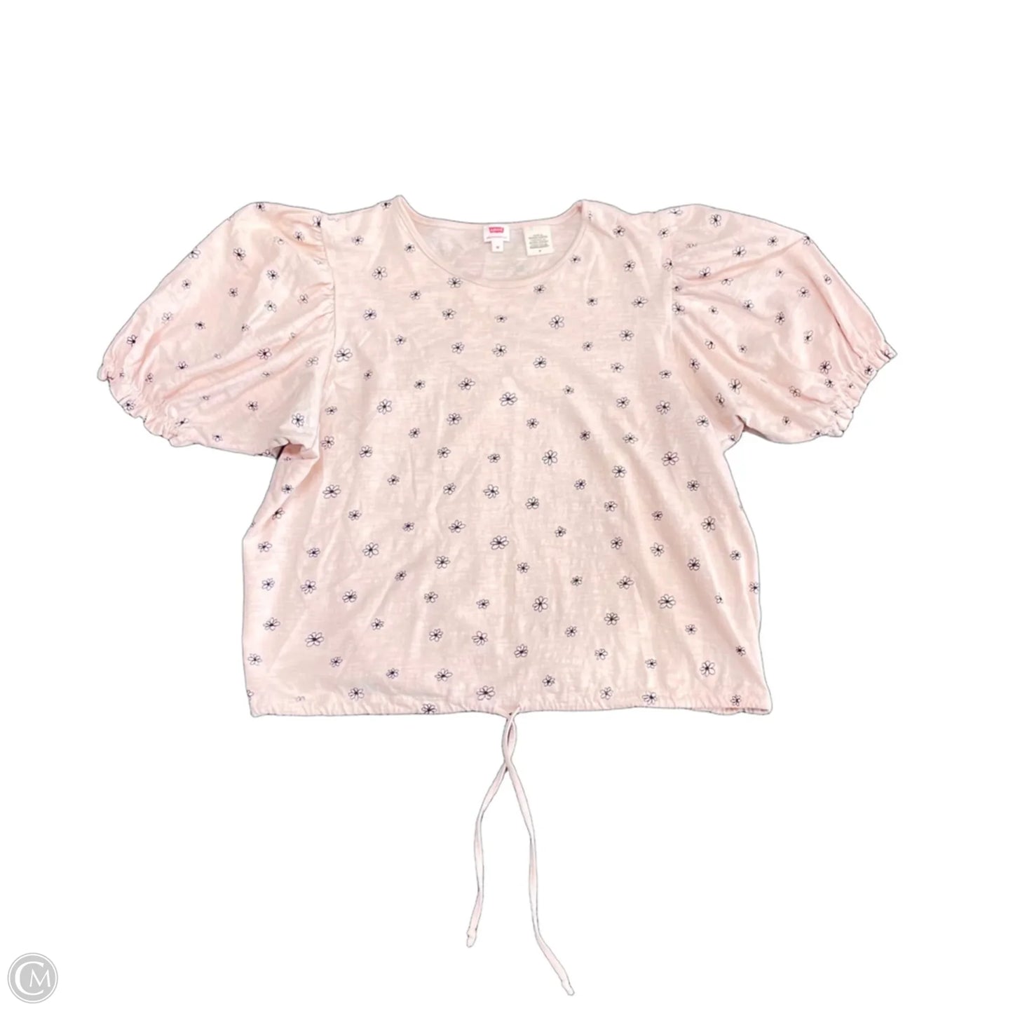 Top Short Sleeve By Levis In Black & Pink, Size: M
