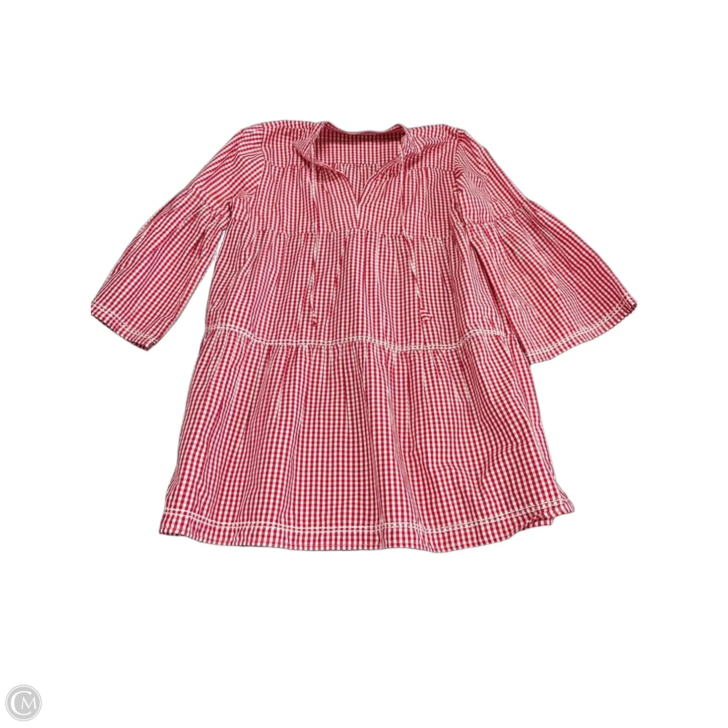 Dress Casual Short By Clothes Mentor In Red & White, Size: L