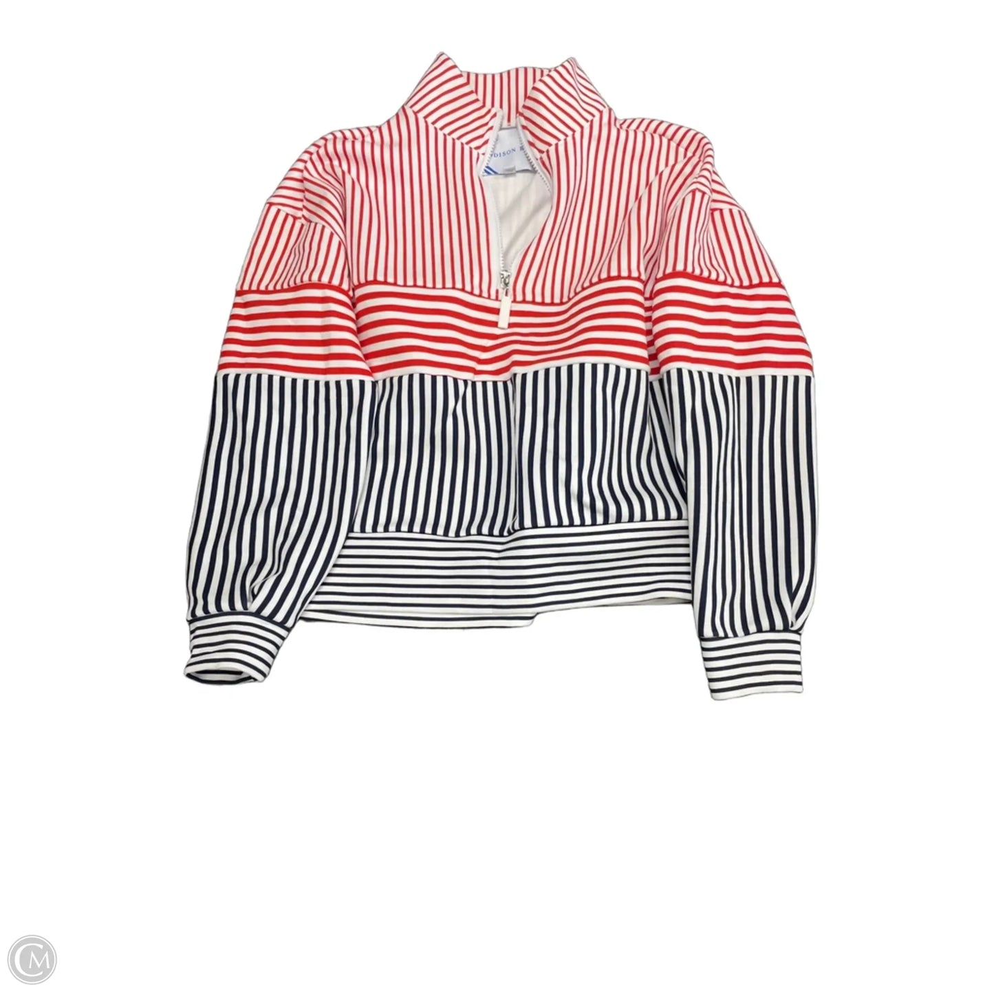 Sweatshirt Collar By Clothes Mentor In Blue & Red & White, Size: Xs