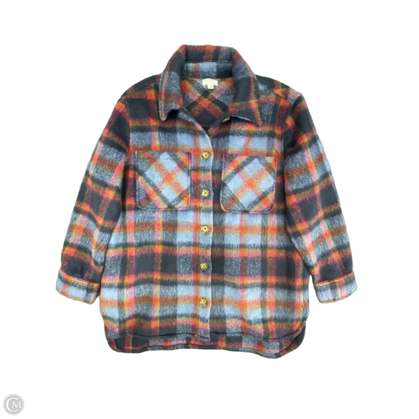 Jacket Other By Time And Tru In Plaid Pattern, Size: L