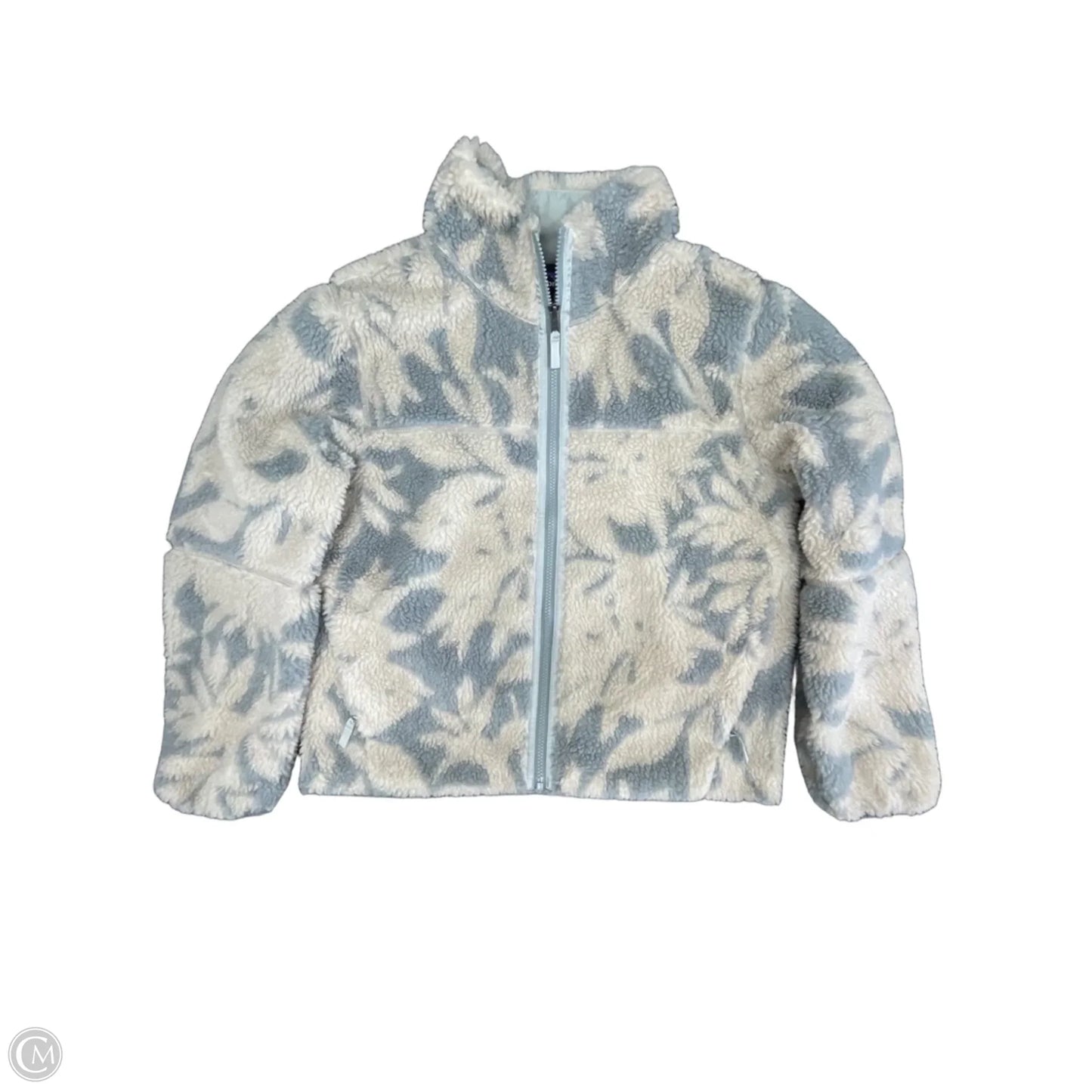 Jacket Fleece By Patagonia In Cream & Grey, Size: L