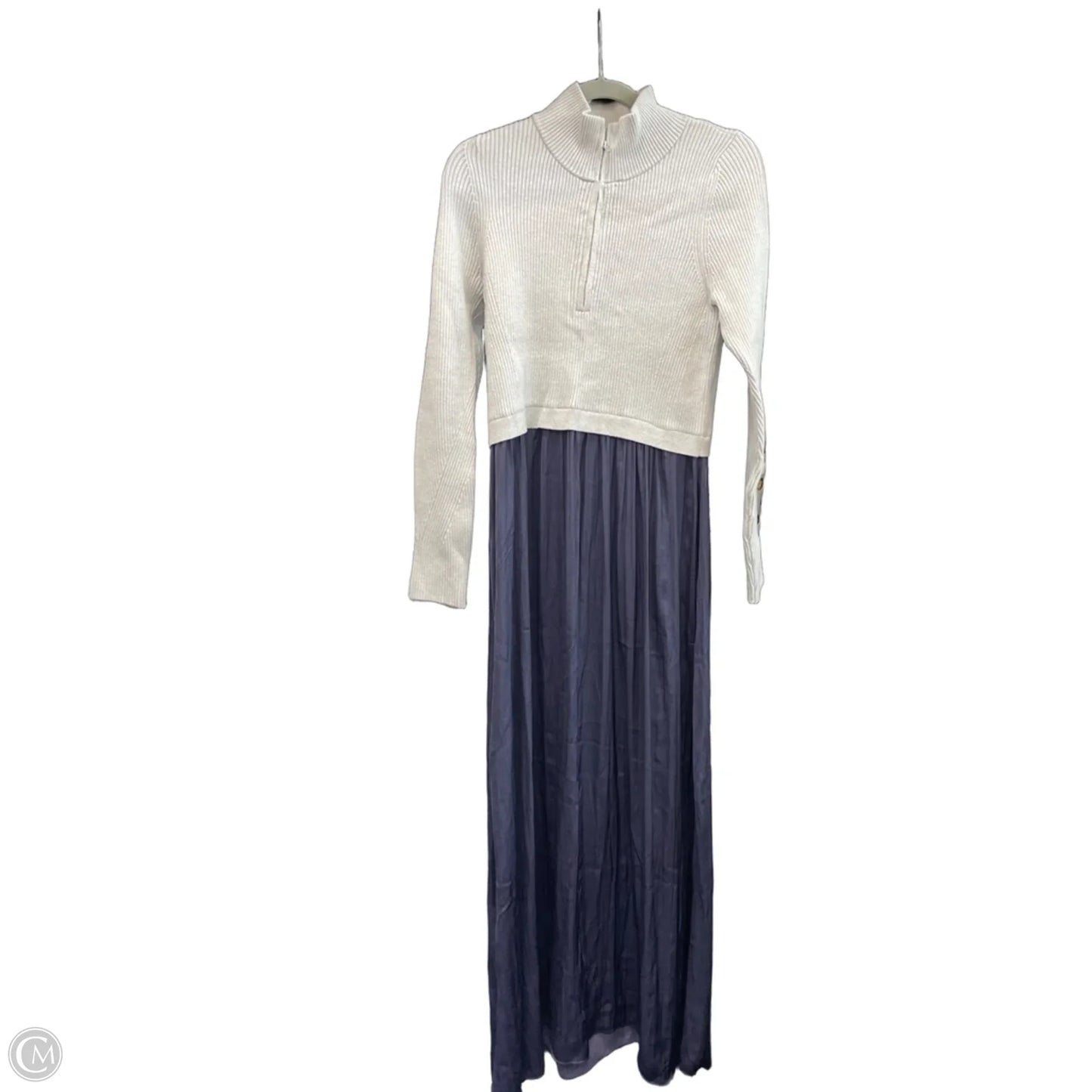 Dress Casual Maxi By Anthropologie In Blue & Grey, Size: L