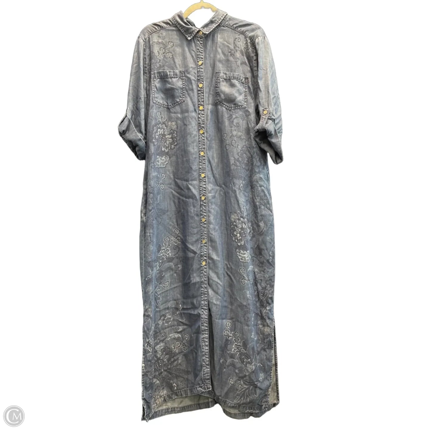 Dress Casual Maxi By Chicos In Blue Denim, Size: 14