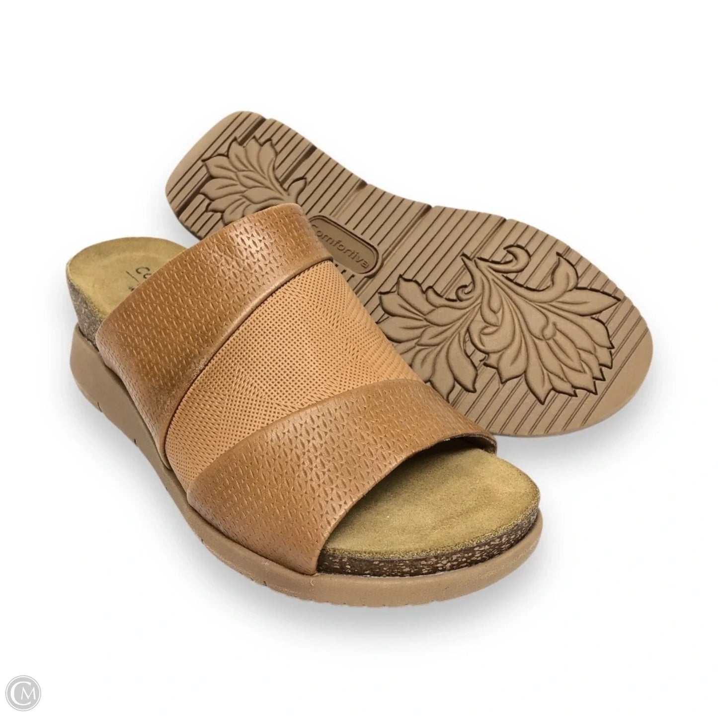 Sandals Heels Platform By Comfortiva In Brown, Size: 6.5
