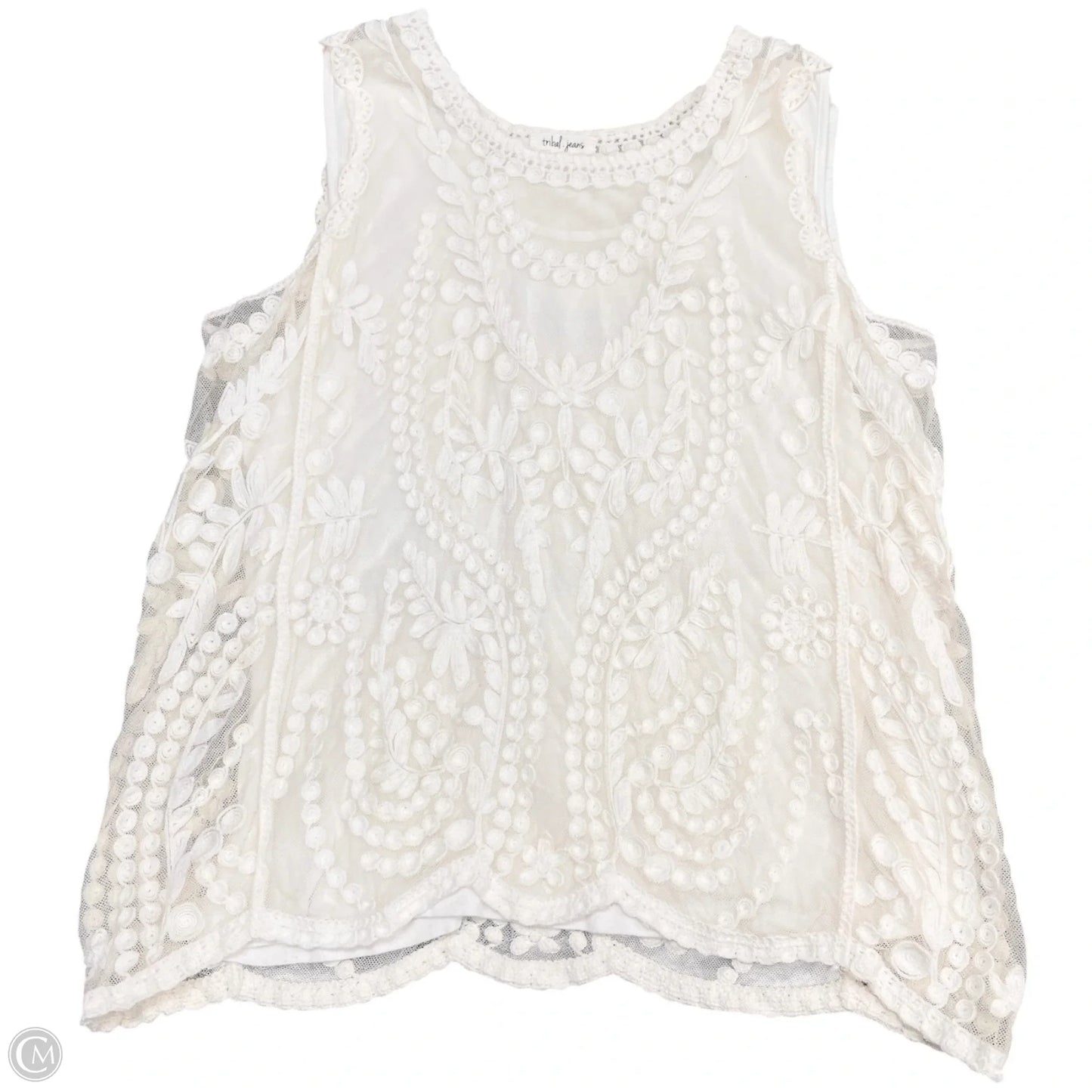 Top Short Sleeve By Clothes Mentor In Cream, Size: M