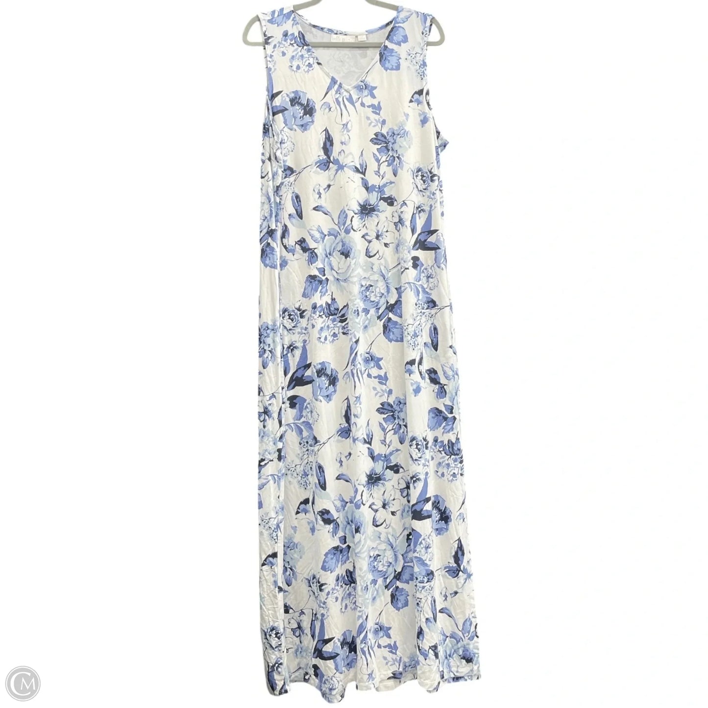 Dress Casual Maxi By Belle By Kim Gravel In Blue & White, Size: Xl