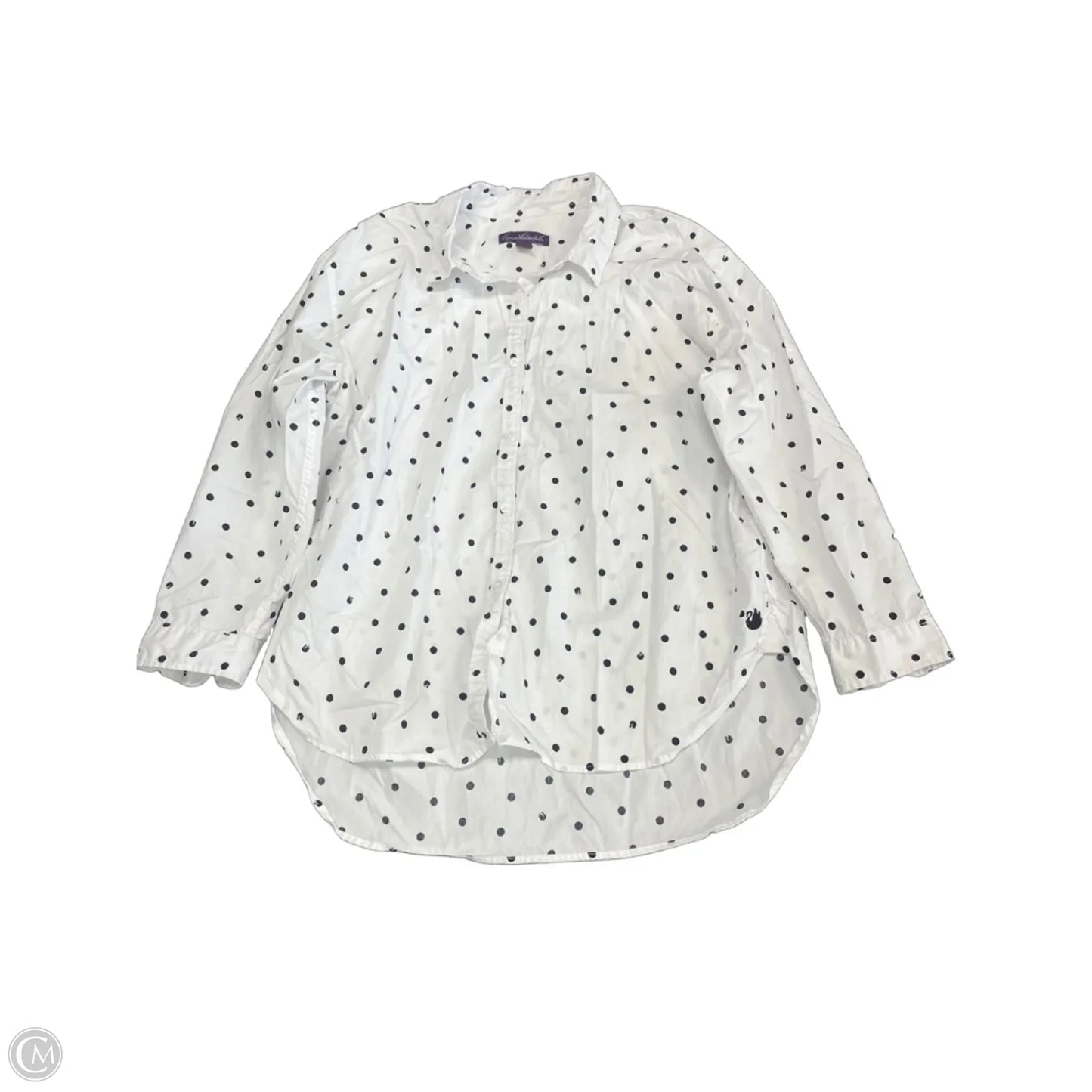 Top Long Sleeve By Gloria Vanderbilt In White, Size: Xl
