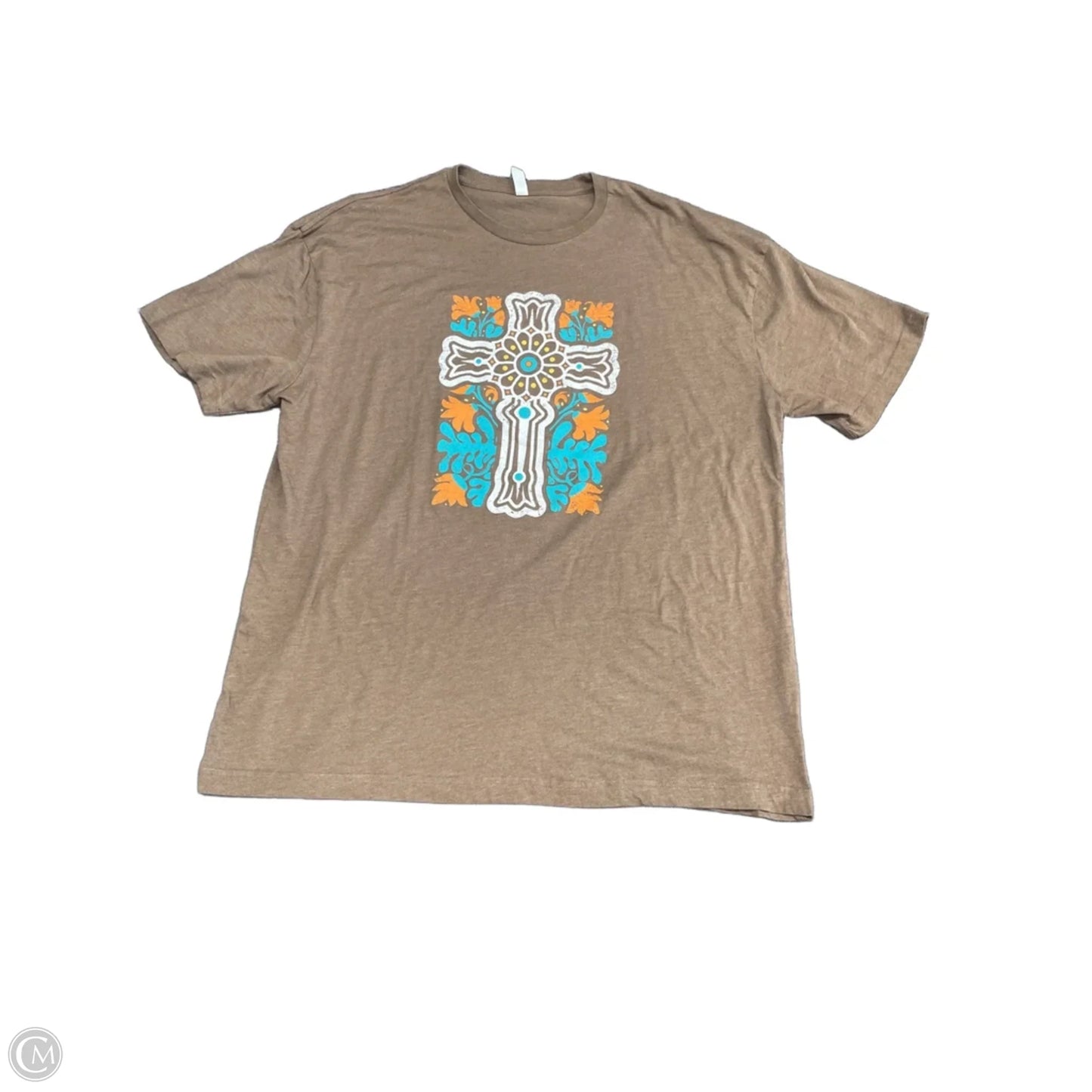 Top Short Sleeve Basic By Clothes Mentor In Brown, Size: 2x