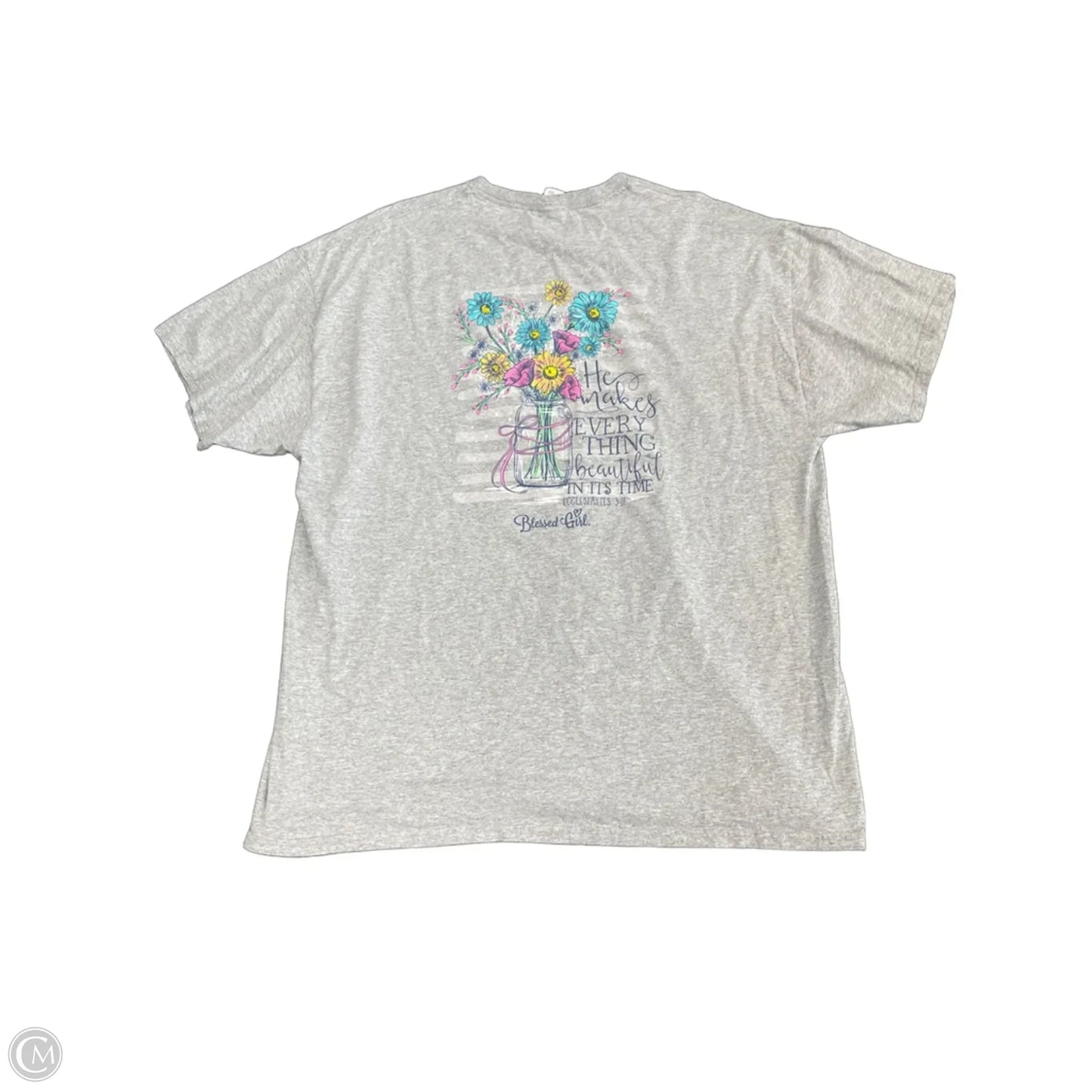 Top Short Sleeve Basic By Fruit Of The Loom In Grey, Size: 2x