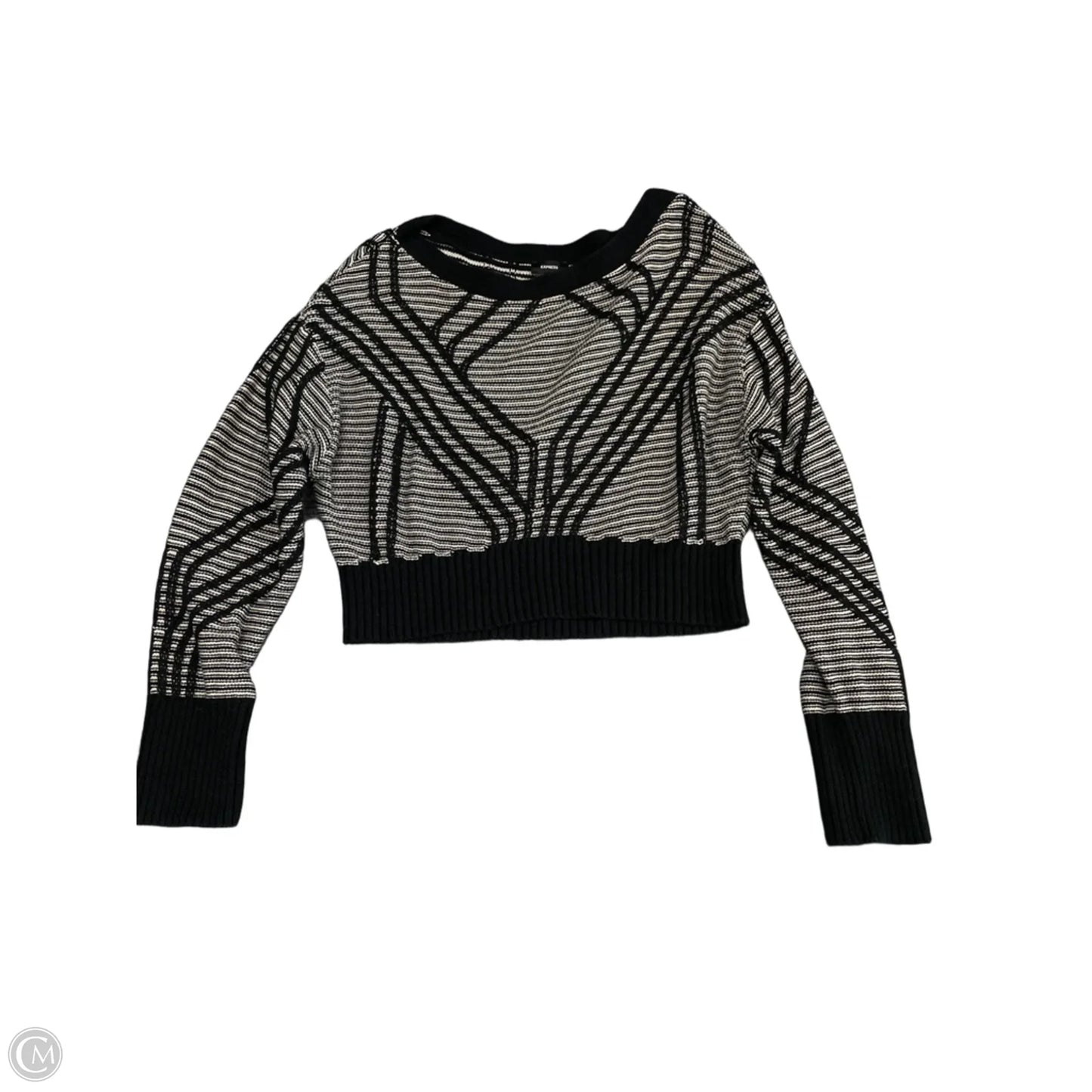 Sweater By Express In Black & White, Size: M