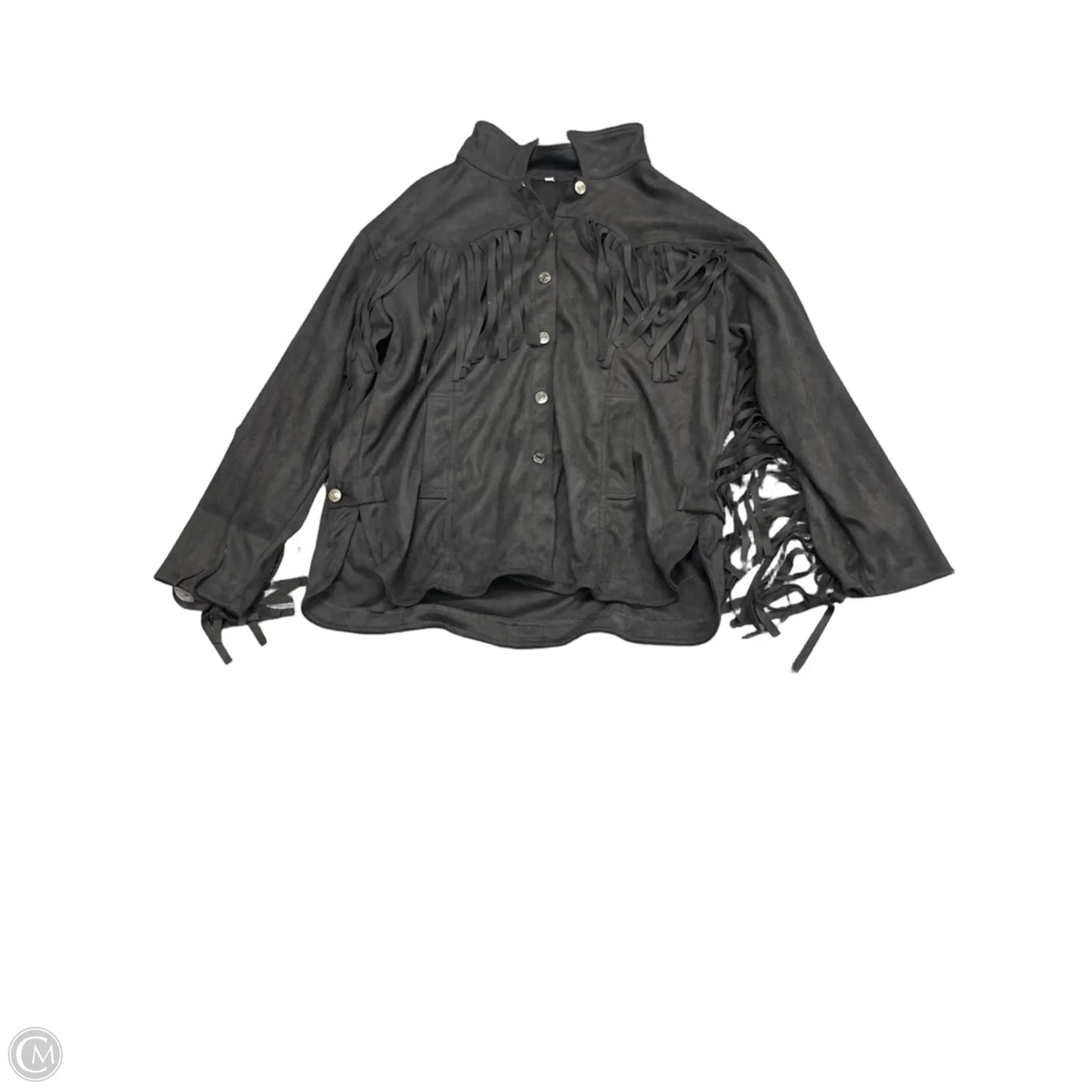 Jacket Shirt By Clothes Mentor In Black, Size: M