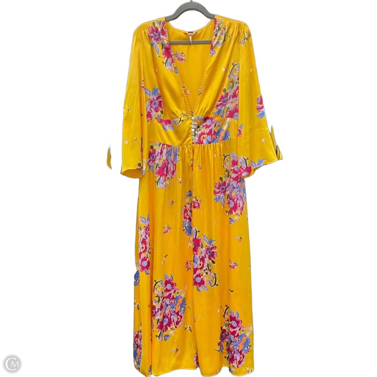 Dress Casual Maxi By Free People In Yellow, Size: L