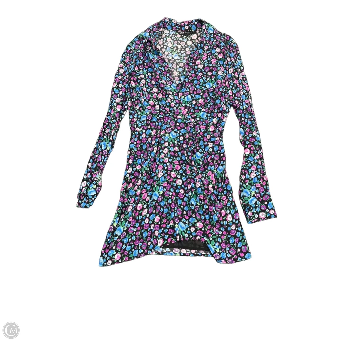 Dress Casual Short By Zara In Blue & Purple, Size: Xs