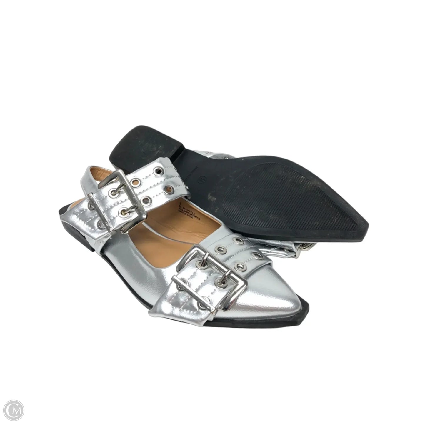 Shoes Flats By Clothes Mentor In Silver, Size: 9