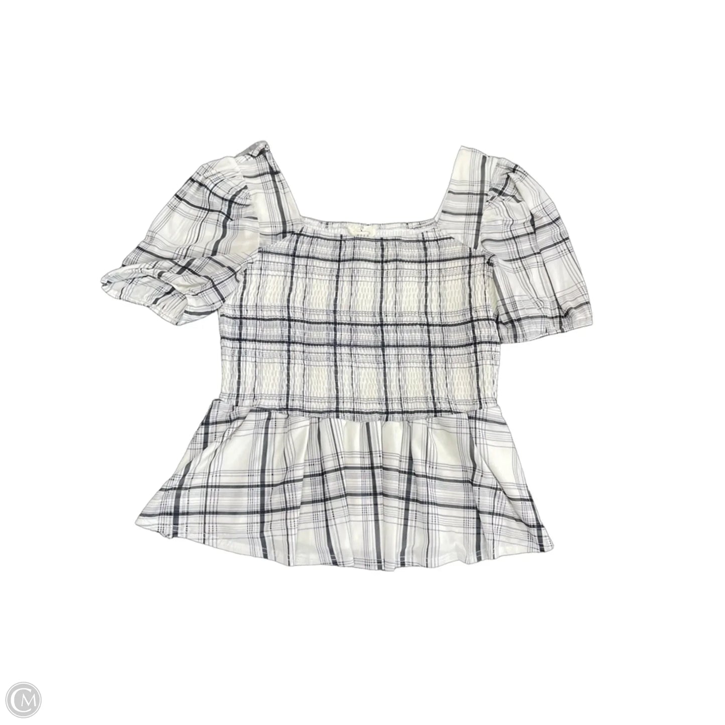 Top Short Sleeve By Ember In Black & White, Size: Xl