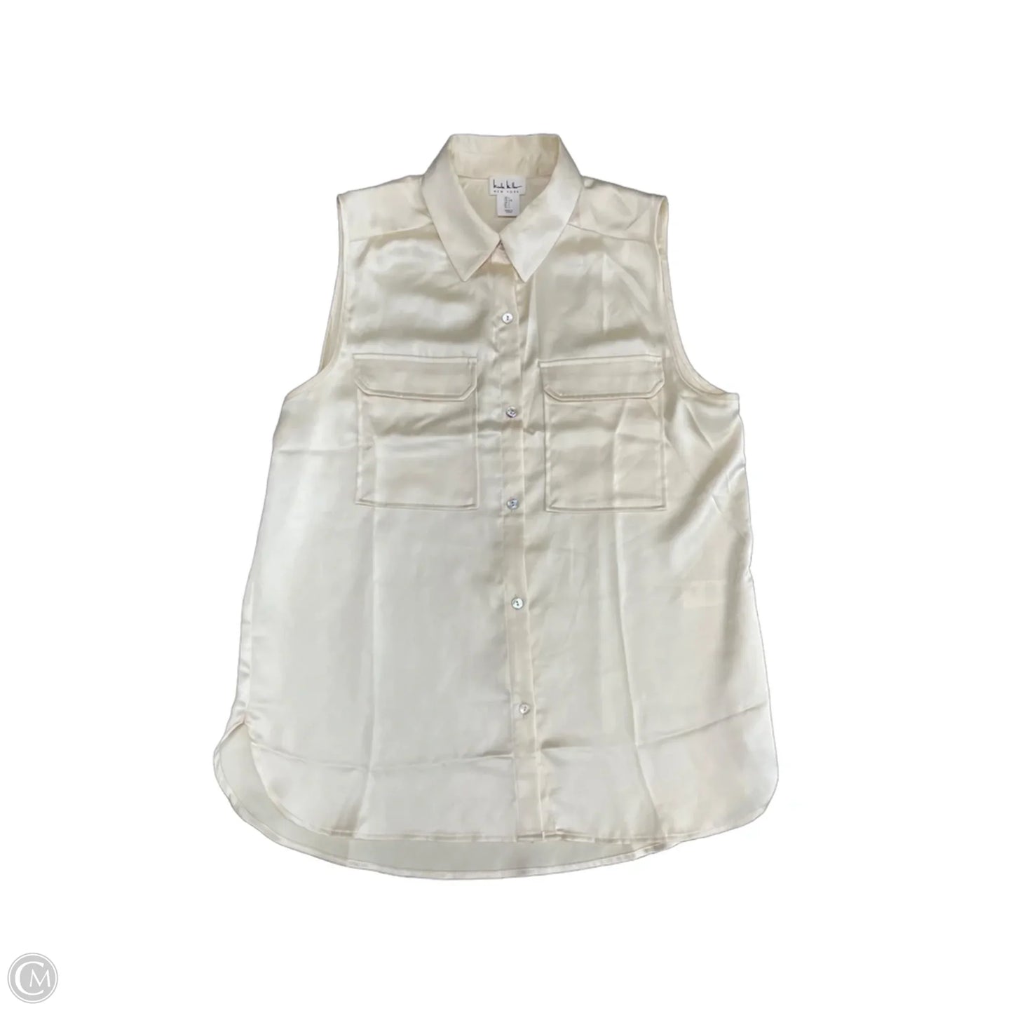 Top Sleeveless By Nicole Miller In Cream, Size: L