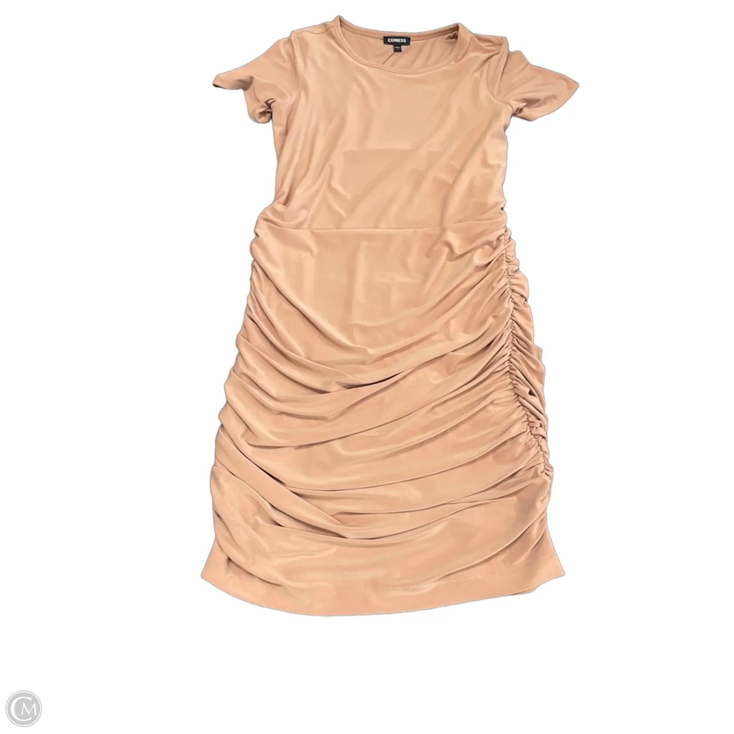 Dress Casual Midi By Express In Tan, Size: L
