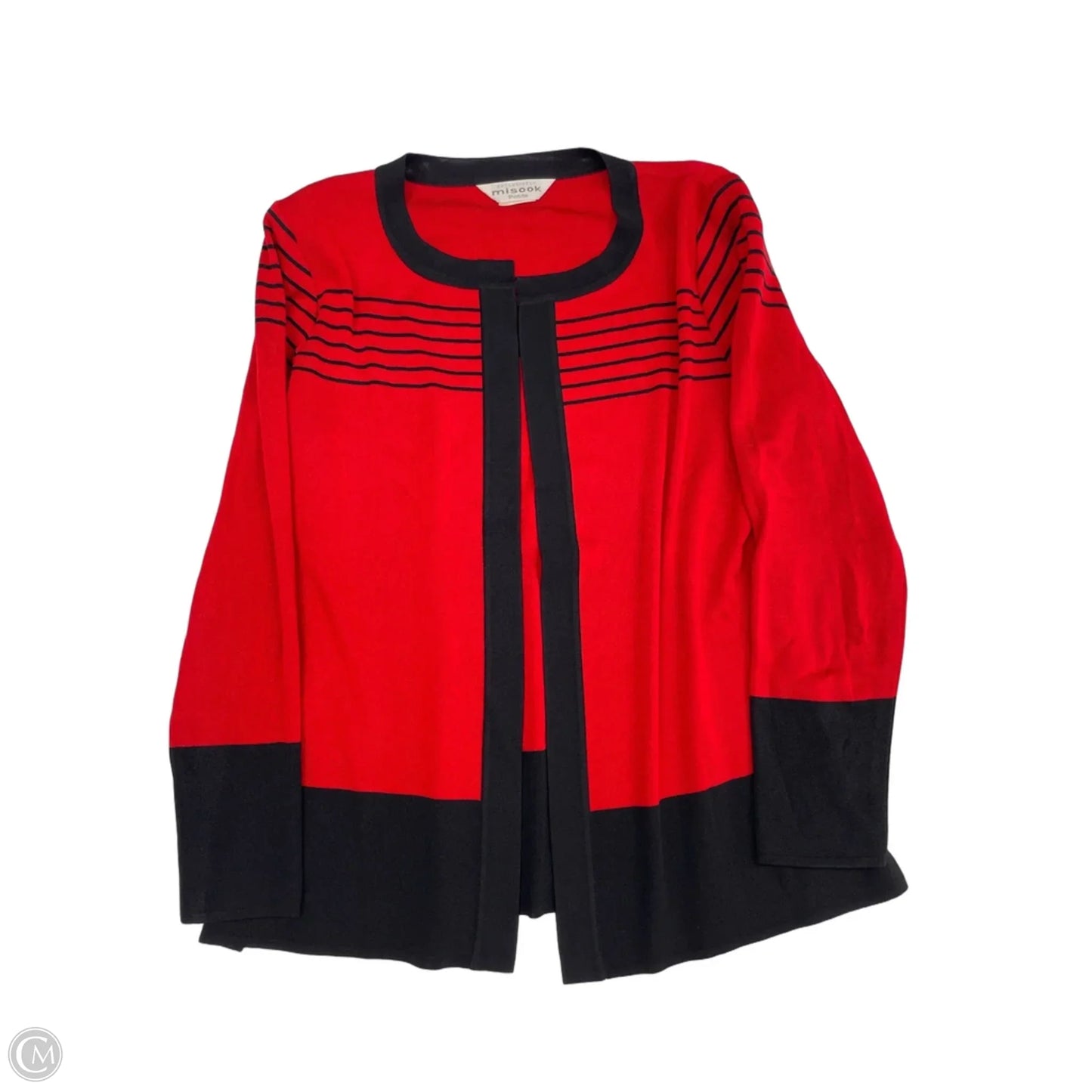 Cardigan By Misook In Red & Silver, Size: Xs