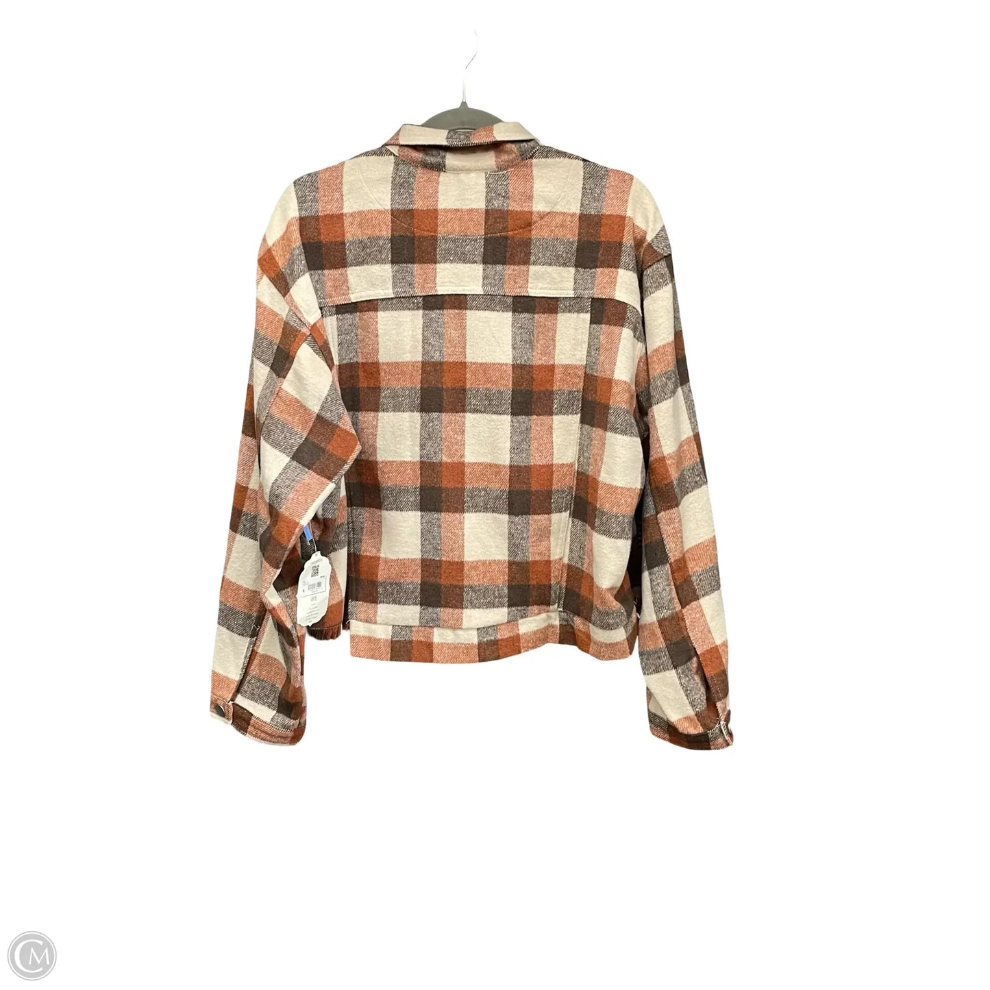 Jacket Shirt By Altard State In Cream & Orange, Size: M