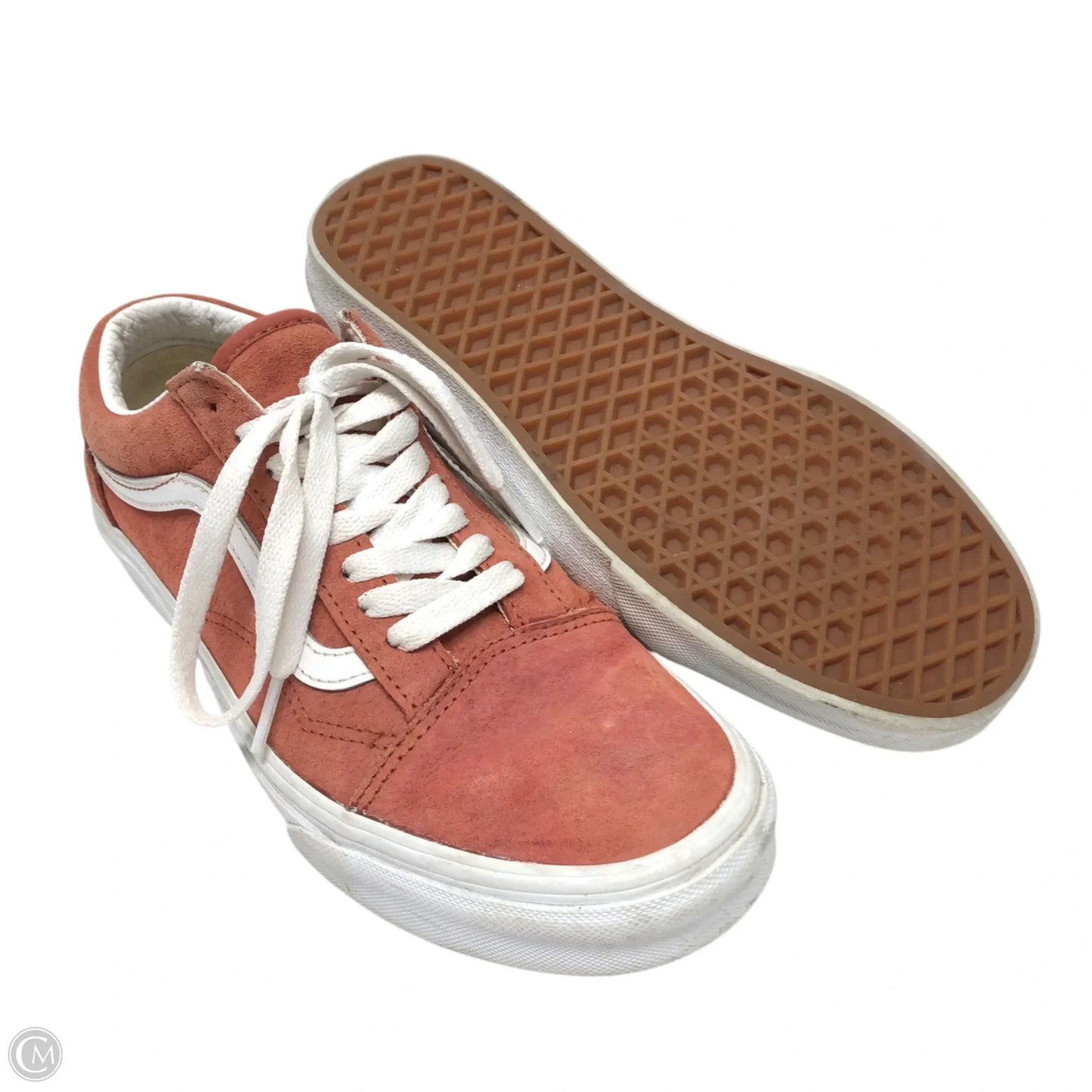 Shoes Sneakers By Vans In Orange & White, Size: 7