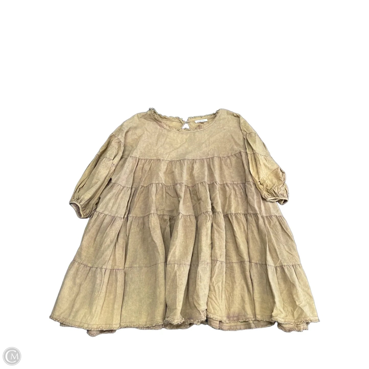 Dress Casual Short By Oli & Hali In Tan & Yellow, Size: L