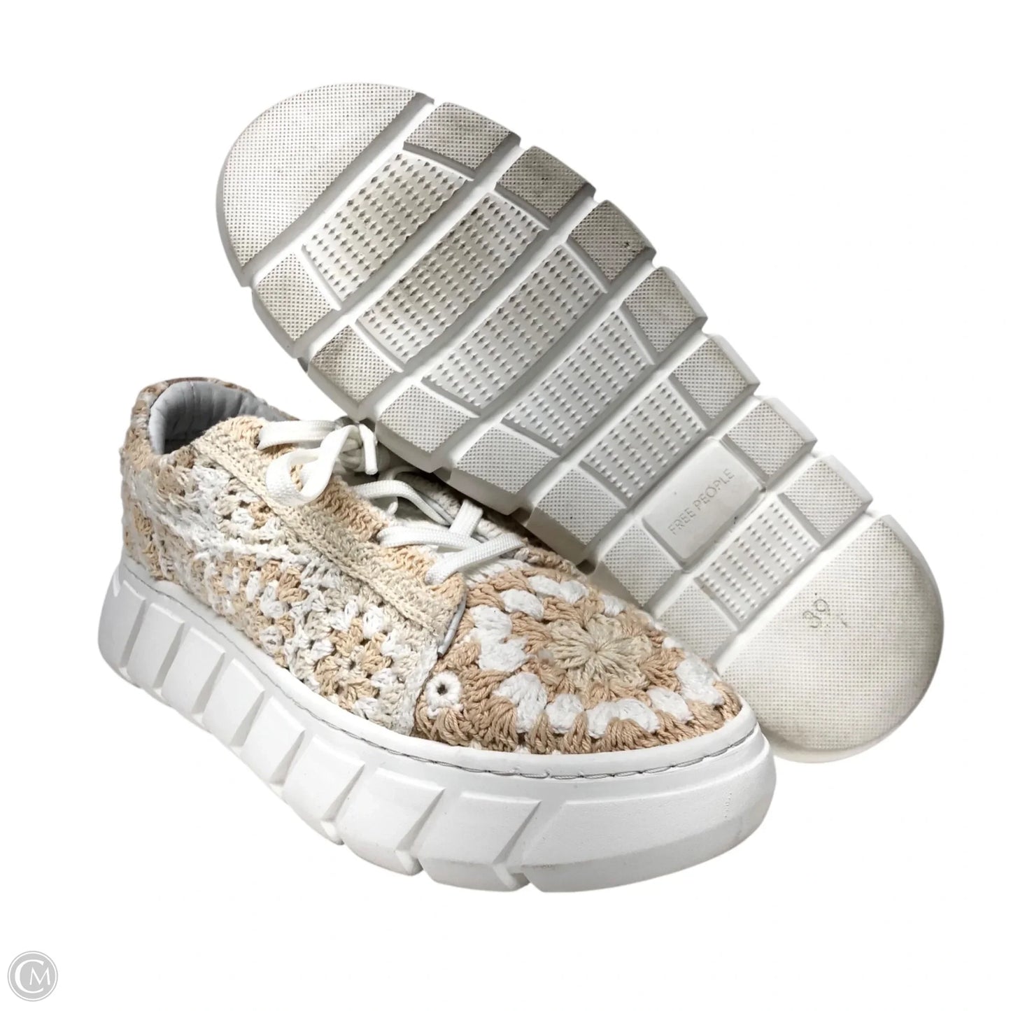 Shoes Sneakers By Free People In Cream & Tan, Size: 8.5