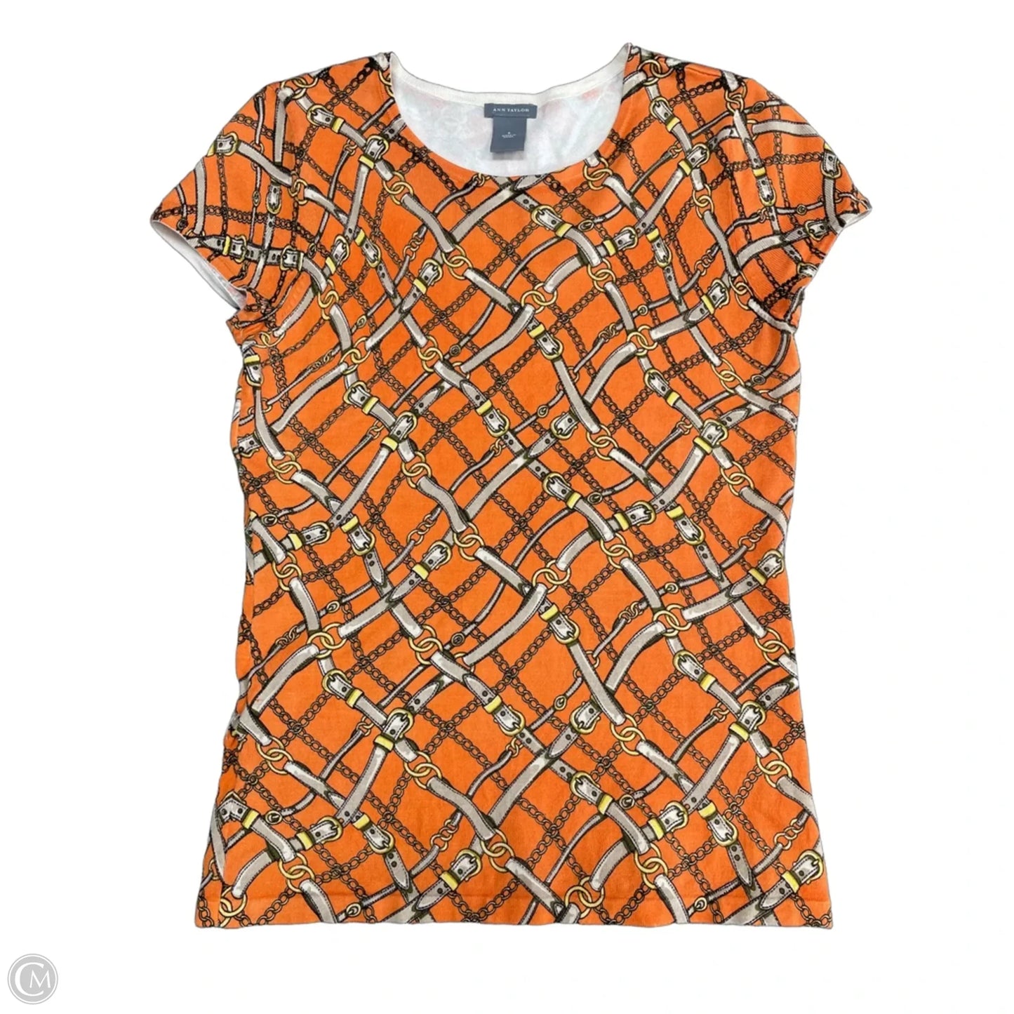 Top Short Sleeve By Ann Taylor In Orange, Size: S