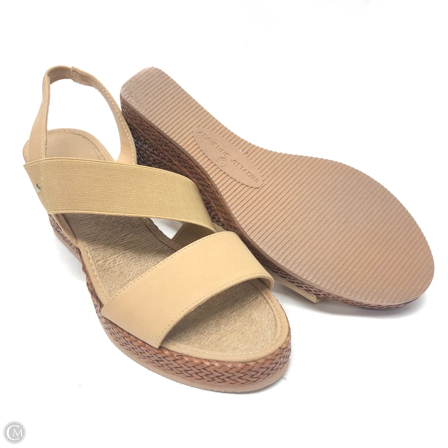 Shoes Heels Wedge By Adrienne Vittadini In Tan, Size: 9.5