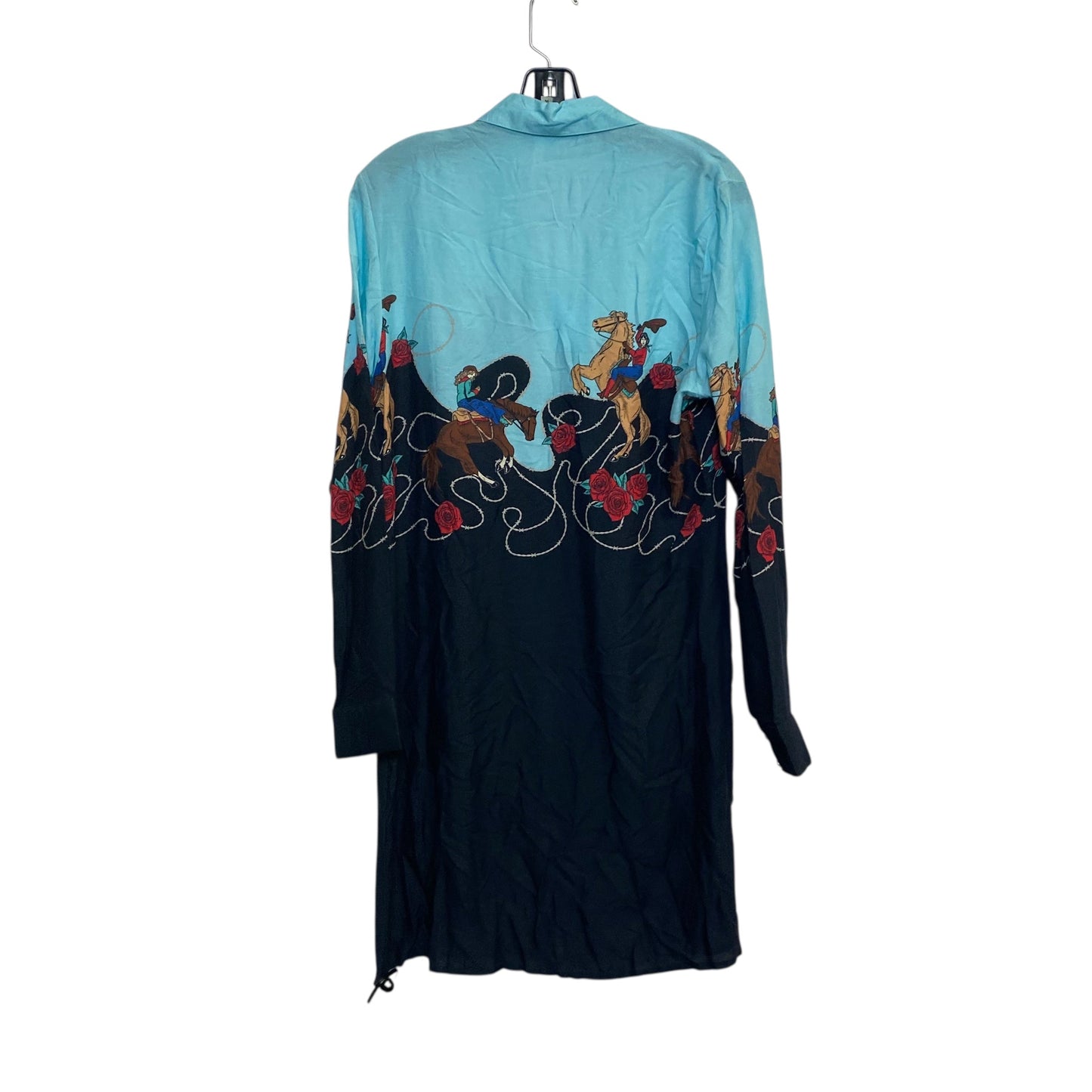 Dress Casual Short By Roper In Black & Blue, Size:S